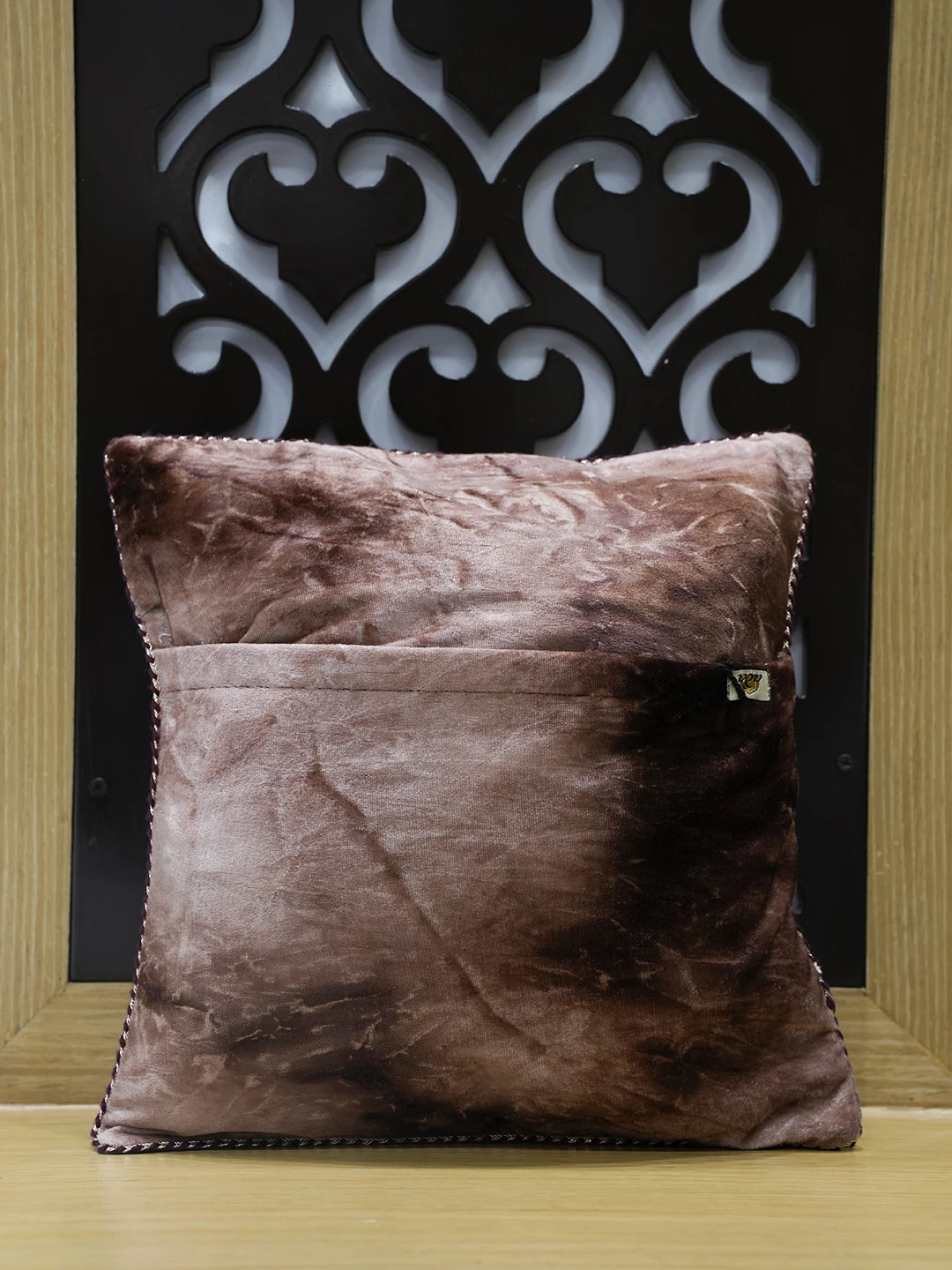 Ada Hand Embroidered Peach Pure Georgette Lucknowi Chikankari Cushion Cover 01A333827