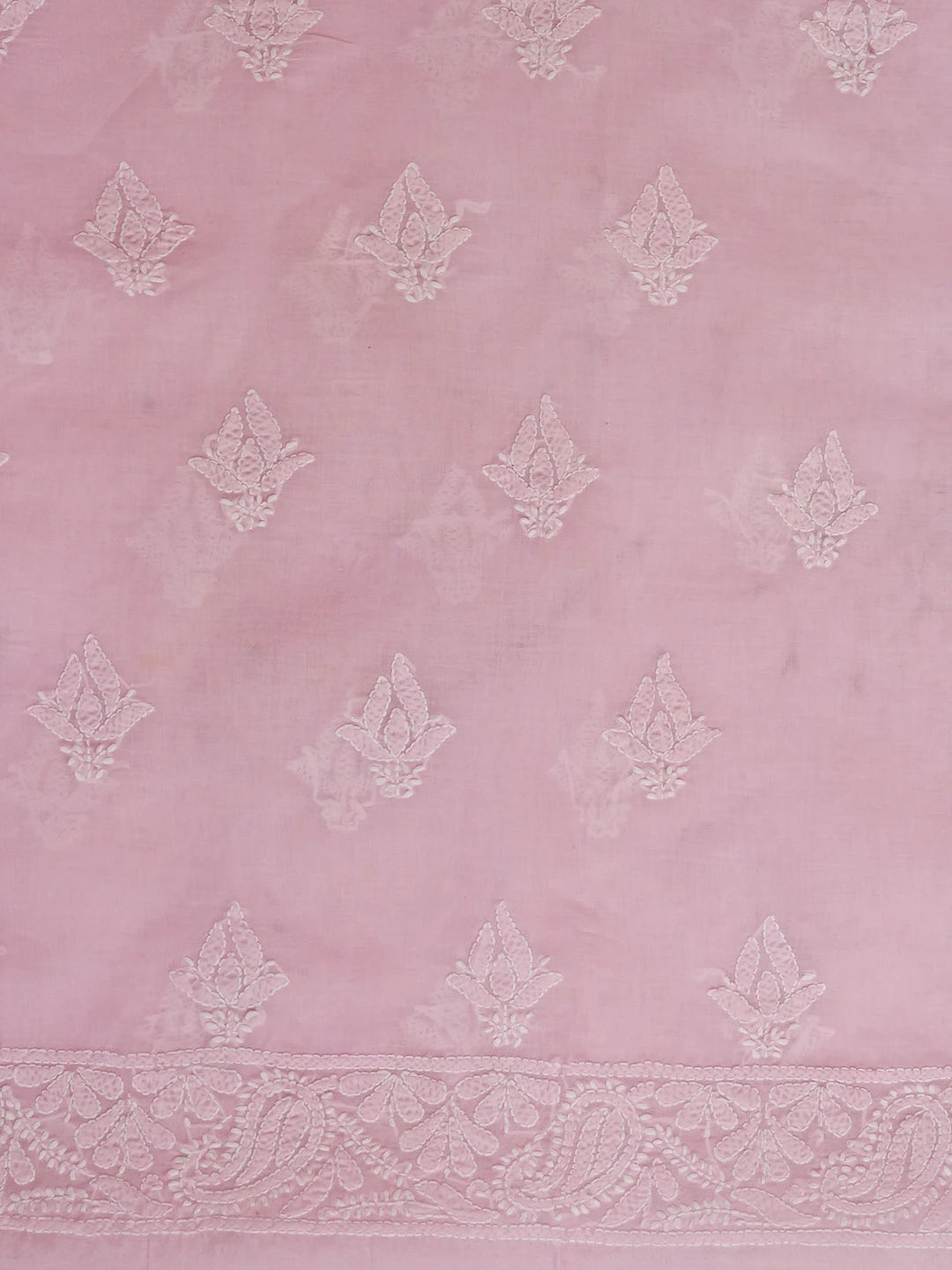 Ada Hand Embroidered Pink Cotton Lucknowi Chikankari Unstitched Suit Piece 01A550841