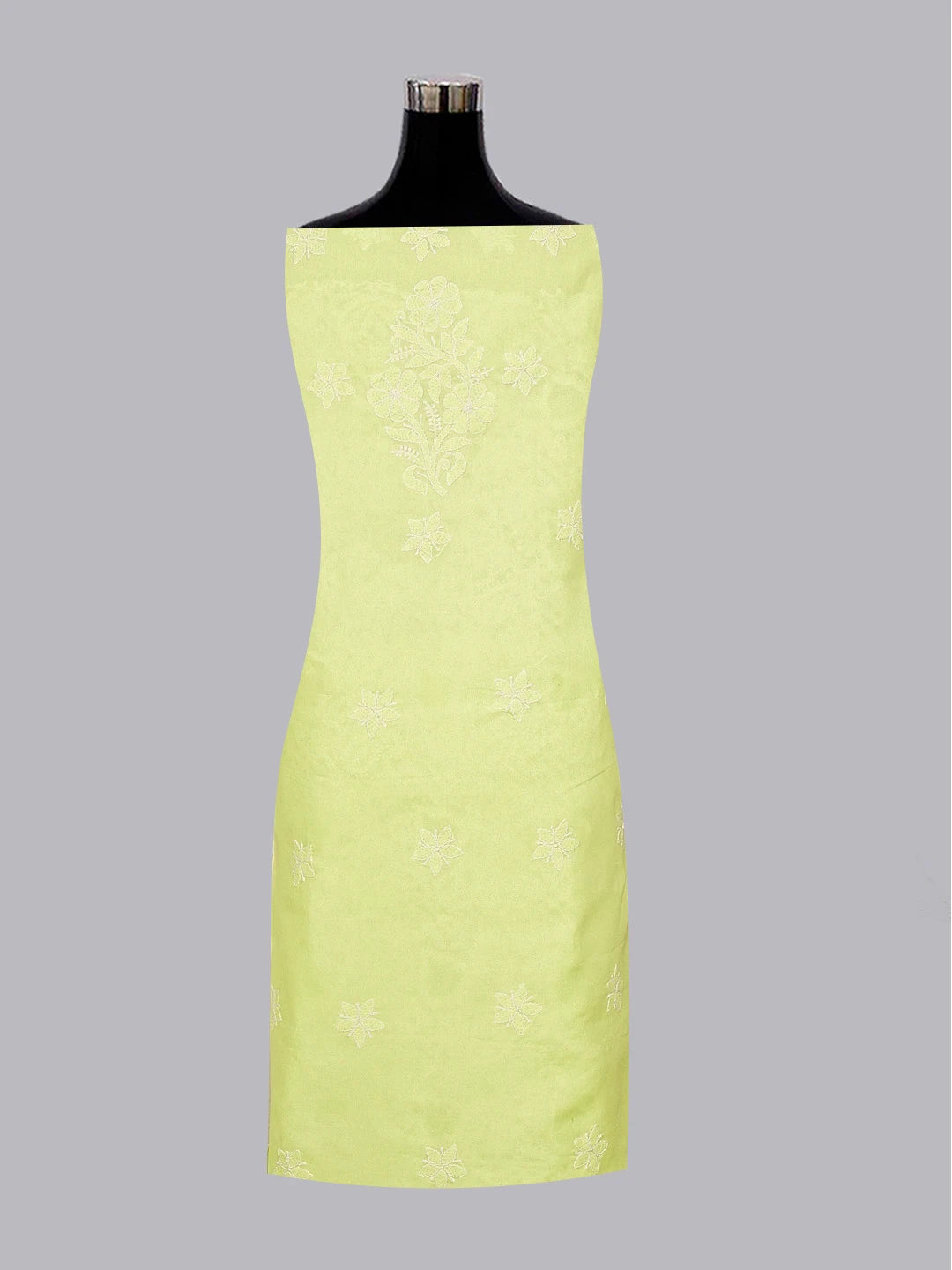 Ada Hand Embroidered Lemon Cotton Lucknowi Chikankari Unstitched Suit Piece 01A550846