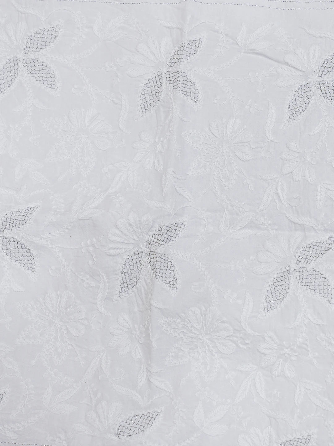 Ada Hand Embroidered White Cotton Lucknowi Chikankari Cushion Cover 01A502896