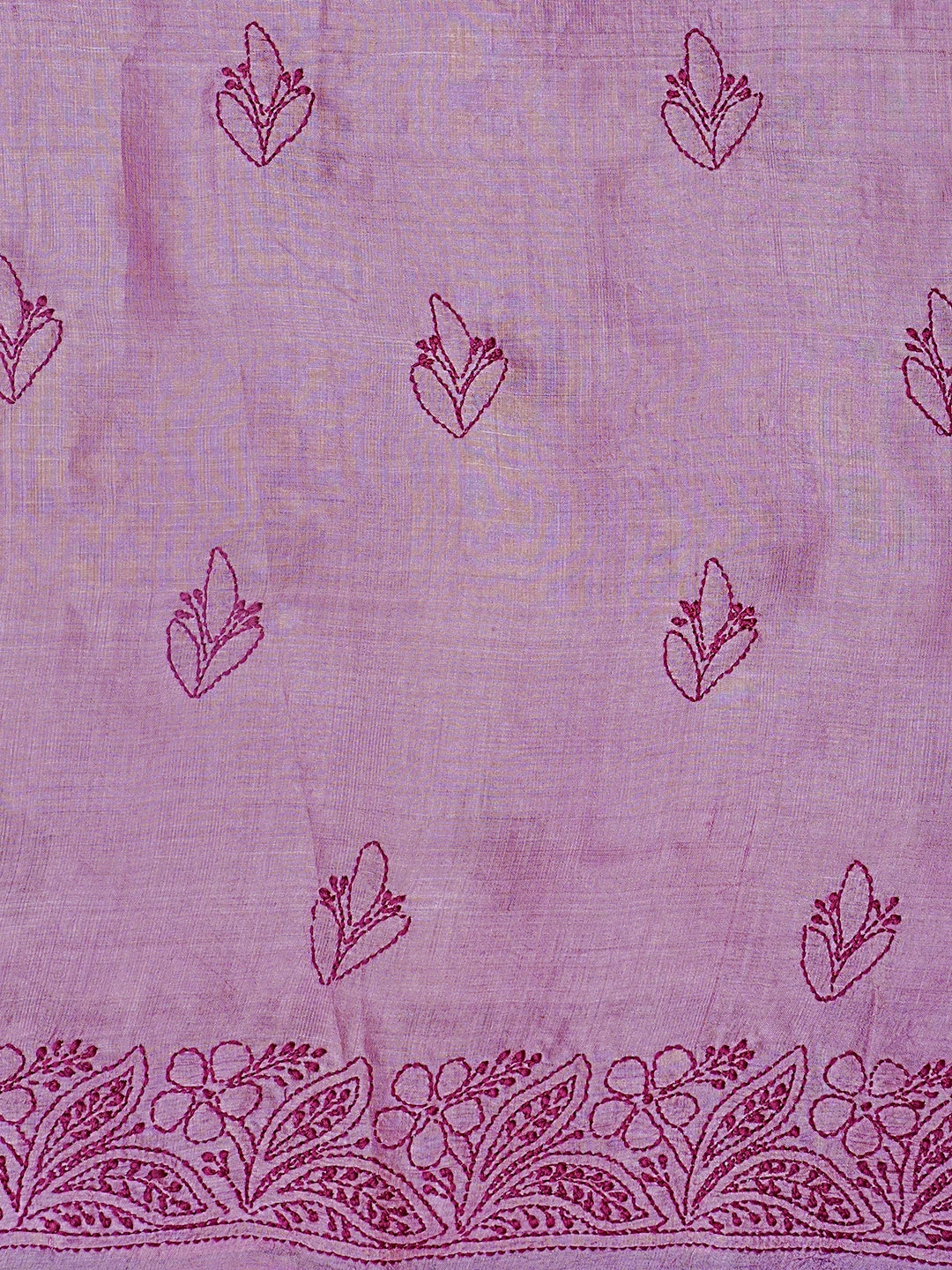 Ada Hand Embroidered Heather Mauve Silk Lucknowi Chikankari Unstitched Suit Piece 01A546607