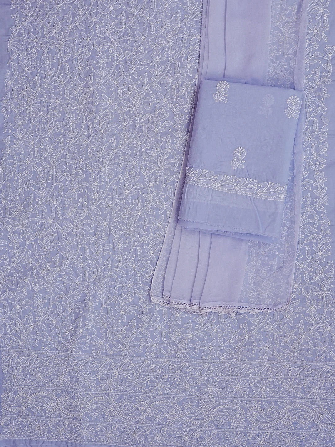 Ada Hand Embroidered Mauve Cotton Lucknowi Chikankari Unstitched Suit Piece 01A550898