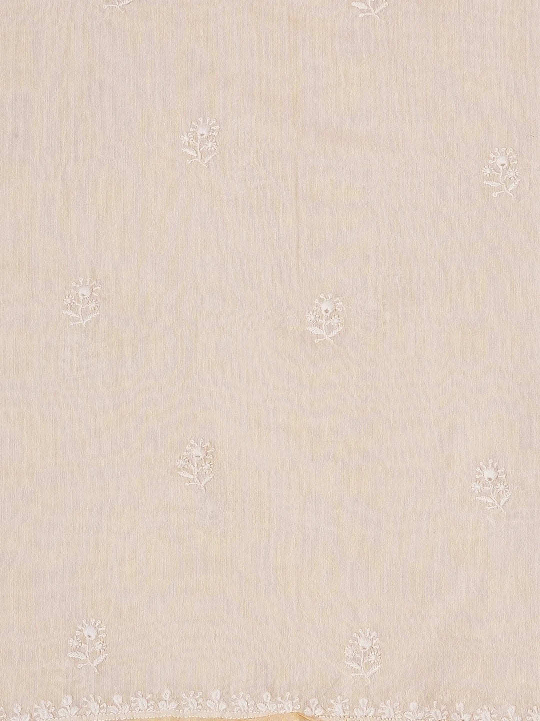 Ada Hand Embroidered Fawn Chanderi Lucknowi Chikankari Unstitched Kurta Dupatta Set 01A550459