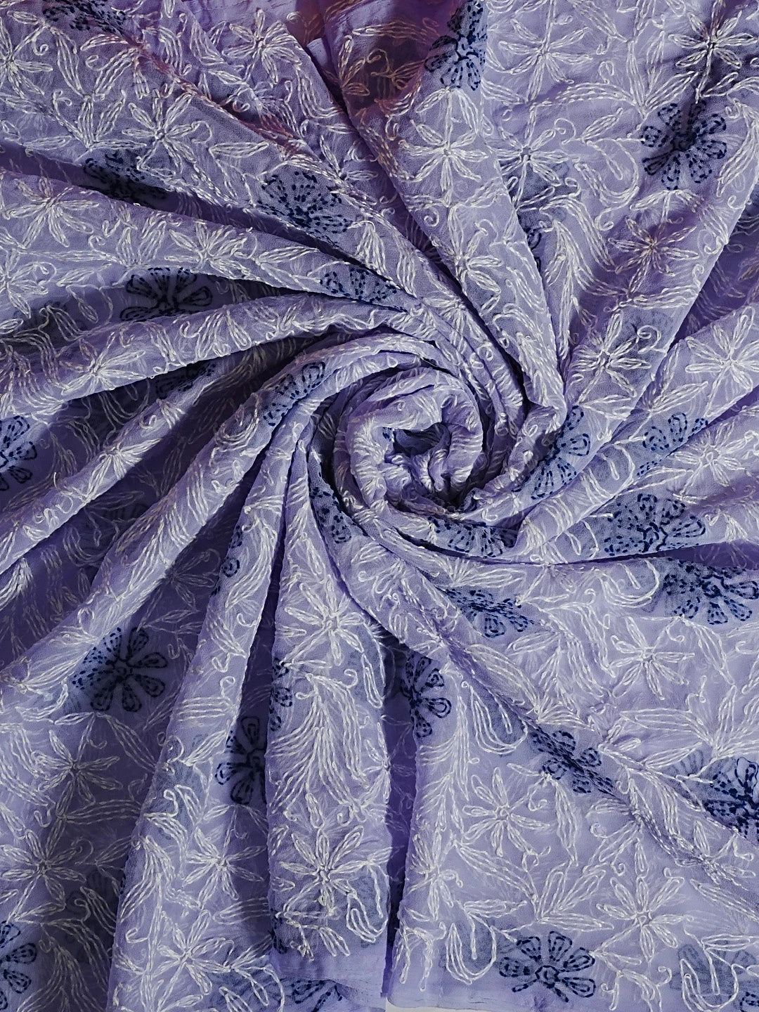 Ada Hand Embroidered Mauve Georgette Lucknowi Chikankari Dupatta 01A412743