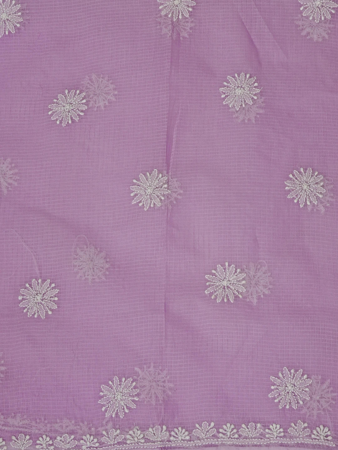 Ada Hand Embroidered Mauve Kota Lucknowi Chikankari Unstitched Kurta Dupatta Set 01A549036