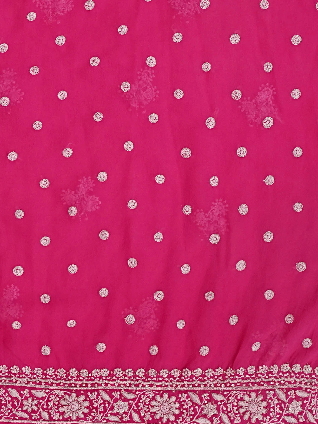 Ada Hand Embroidered Berry Magenta Pure Georgette Lucknowi Chikankari Unstitched Kurta Dupatta Set With Sequinned Work 01A58392
