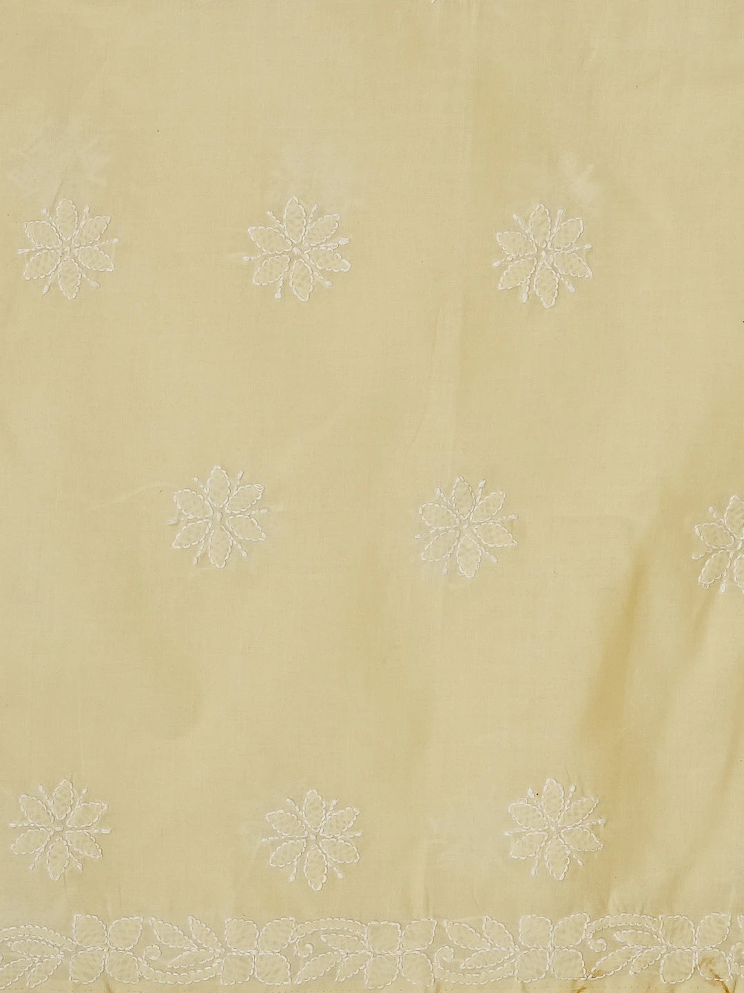 Ada Hand Embroidered Beige Cotton Lucknowi Chikankari Unstitched Suit Set 01A558534