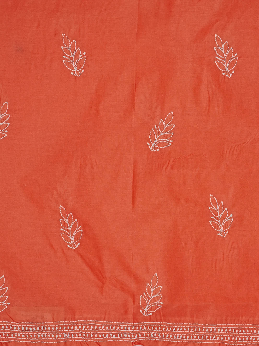 Ada Hand Embroidered Peach Cotton Lucknowi Chikankari Unstitched Suit Piece 01A561707