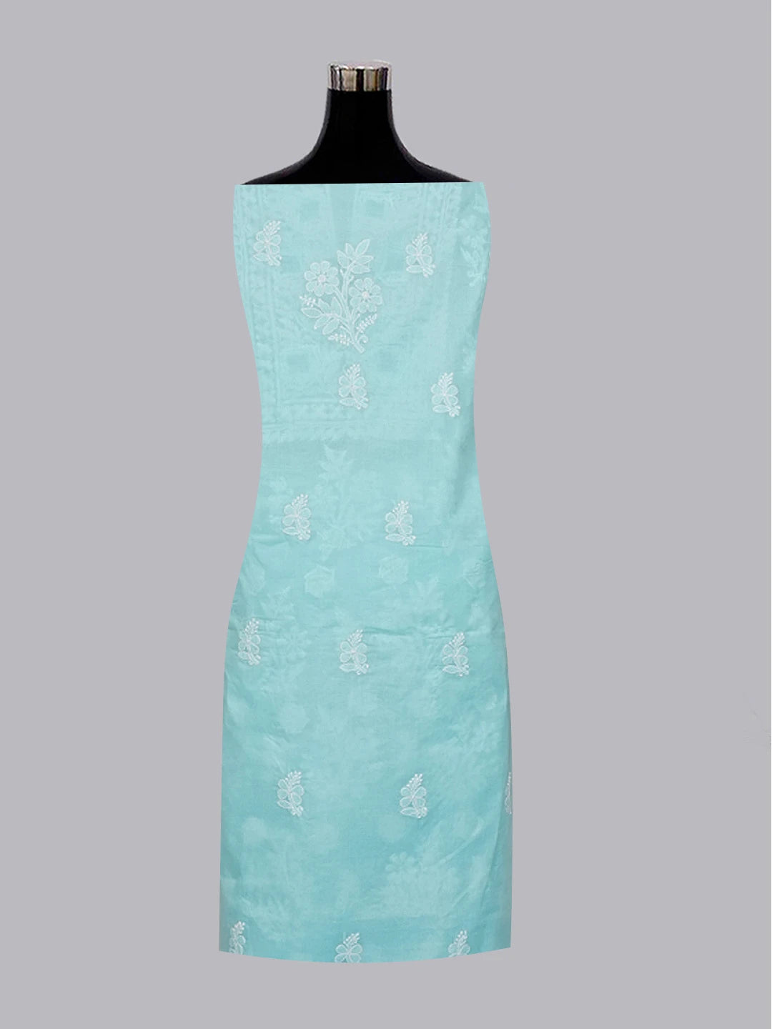 Ada Hand Embroidered Blue Cotton Lucknowi Chikankari Unstitched Suit Set 01A561752