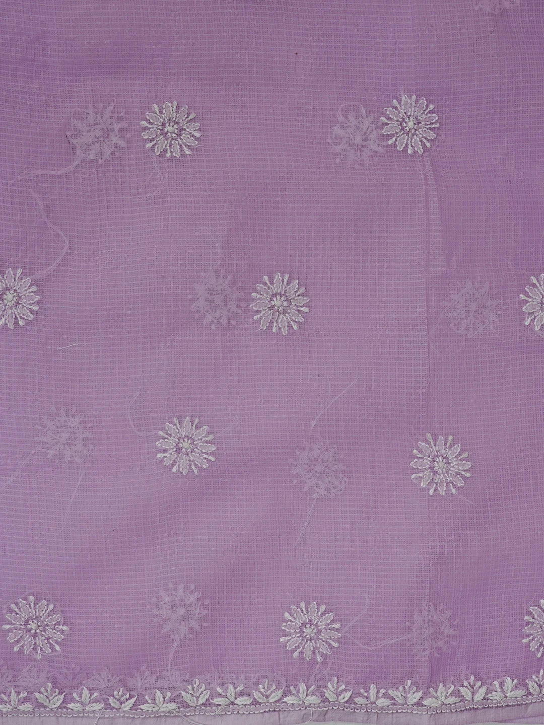 Ada Hand Embroidered Mauve Kota Lucknowi Chikankari Unstitched Kurta Dupatta Set 01A549034