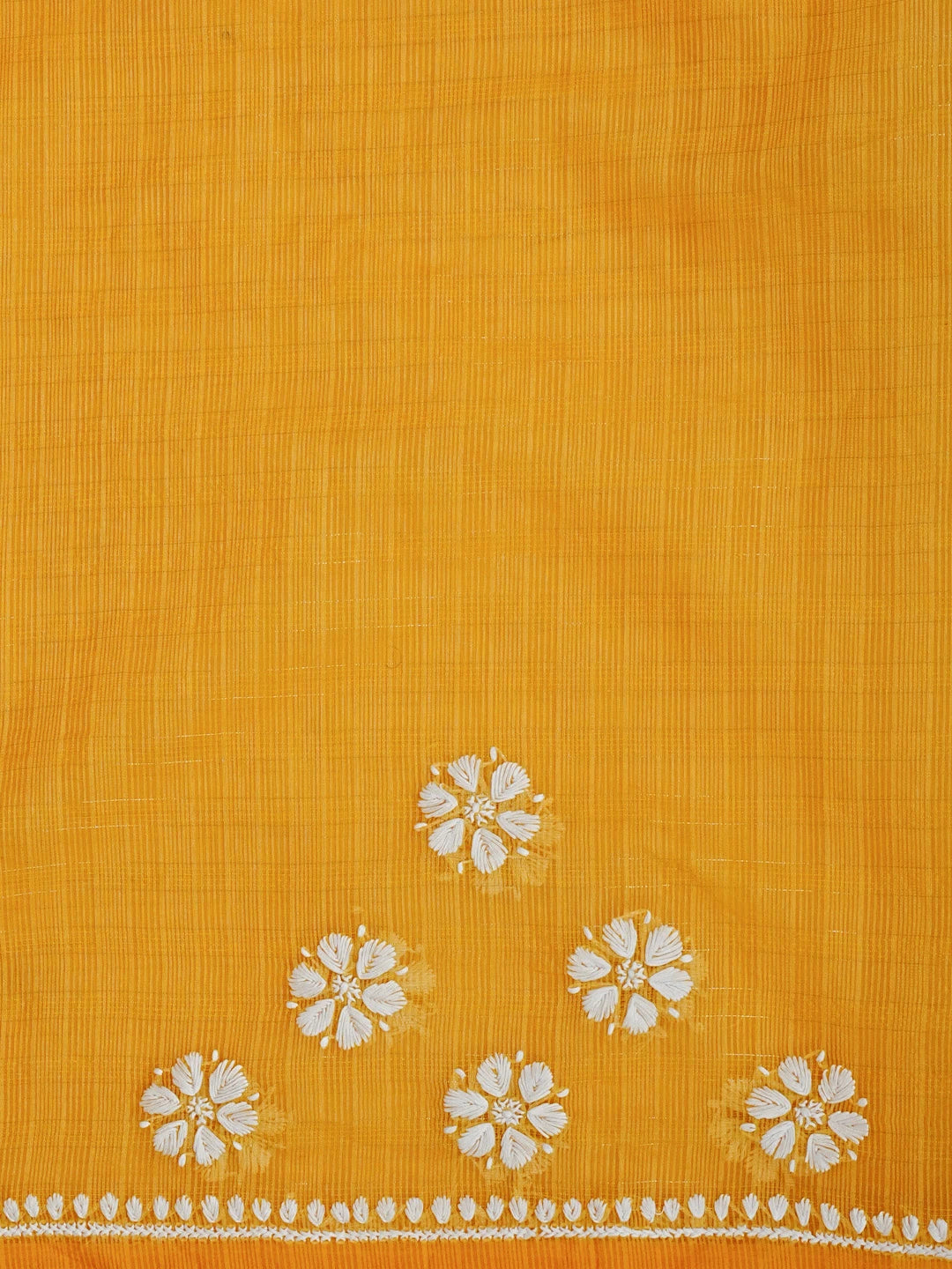 Ada Hand Embroidered Yellow Super Net Lucknowi Chikankari Saree With Blouse 01A571981