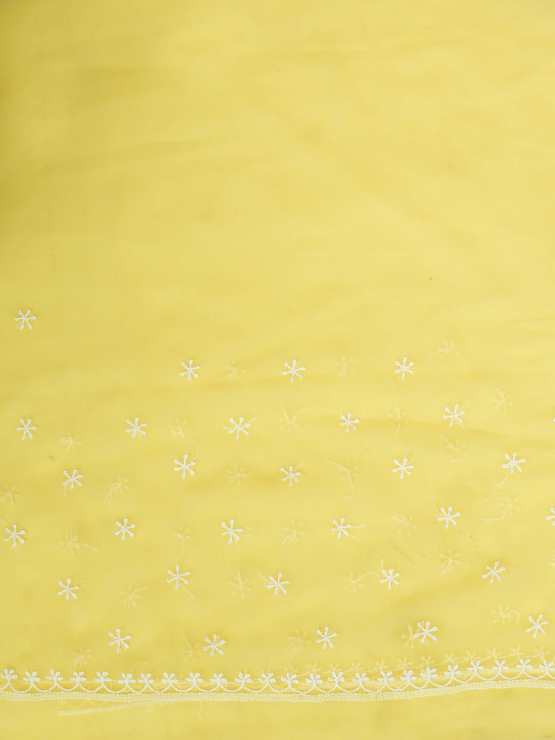 Ada Hand Embroidered Yellow Georgette Lucknowi Chikankari Saree With Blouse 01A572478