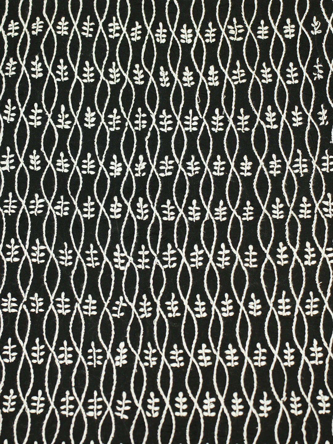 Ada Hand Embroidered Black Cotton Lucknowi Chikankari Cushion Cover 01A525993