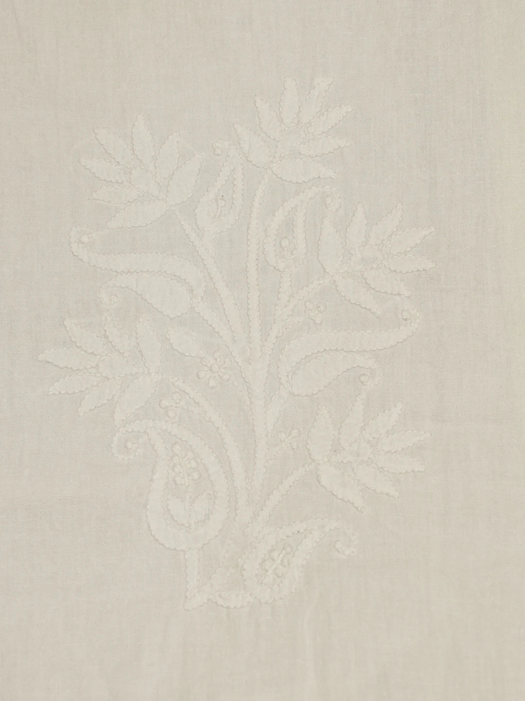 Ada Hand Embroidered White Cotton Lucknowi Chikankari Bed Sheet With Pillow Cover Set 01A565407