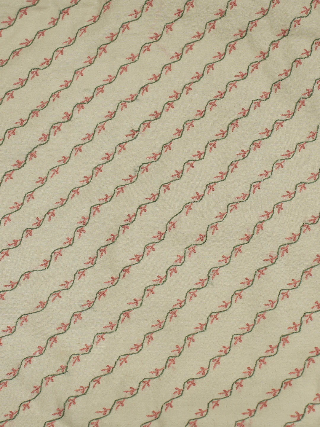 Ada Hand Embroidered Cream Cotton Lucknowi Chikankari Cushion Cover 01A125357