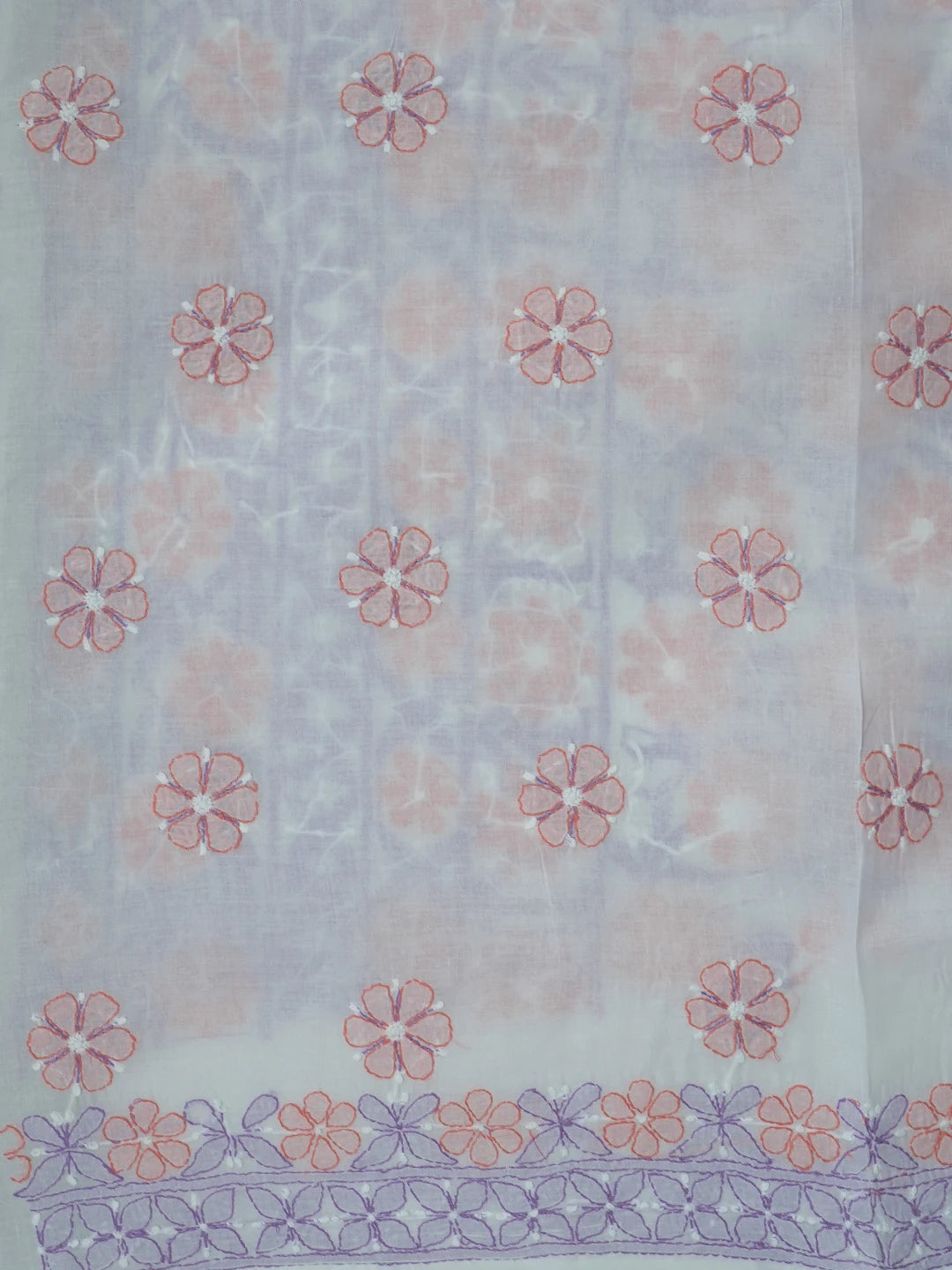 Ada Hand Embroidered White Cotton Lucknowi Chikankari Unstitched Suit Piece 01A572025
