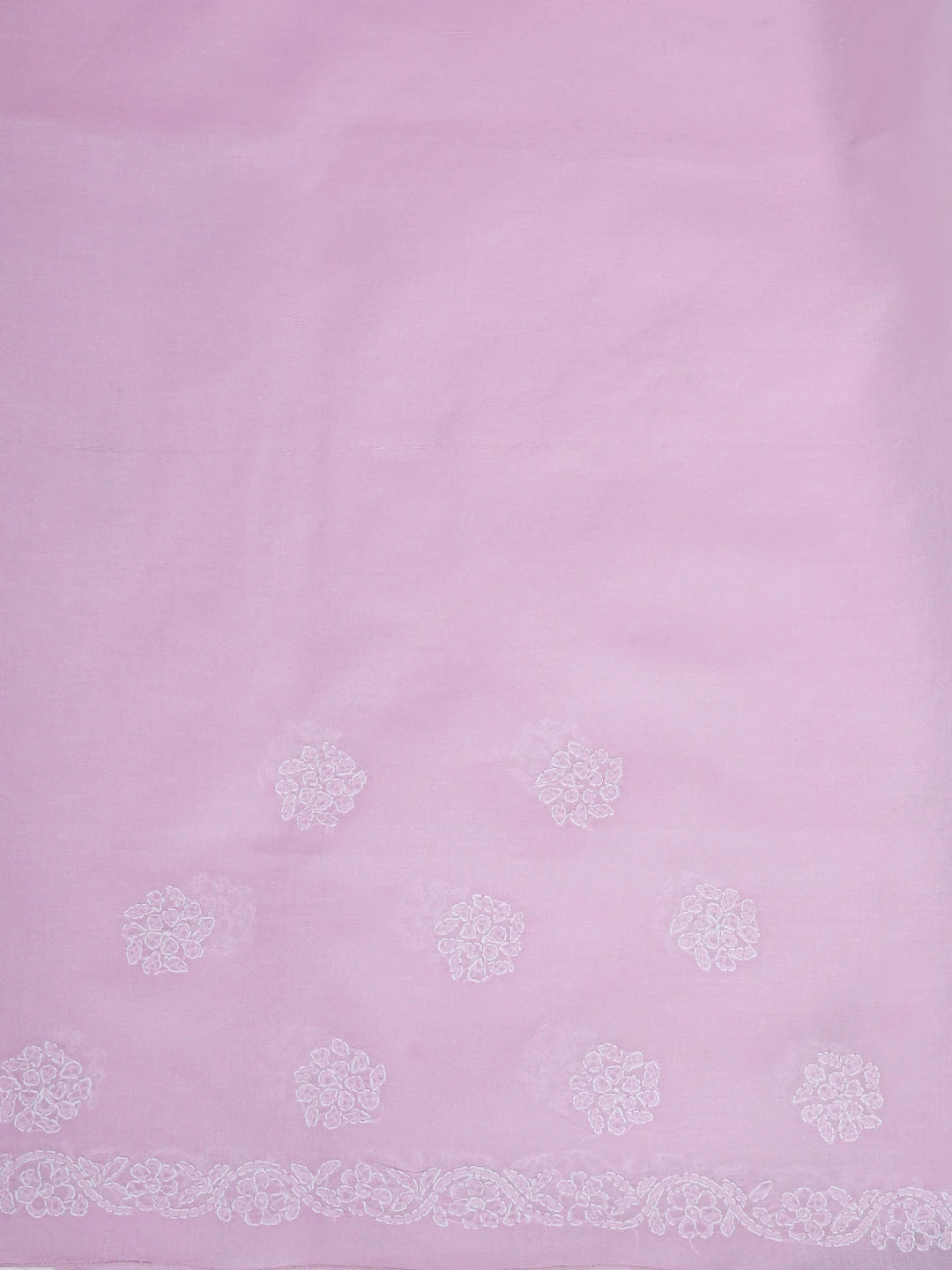 Ada Hand Embroidered Lavender Cotton Lucknowi Chikankari Saree With Blouse 01A581134