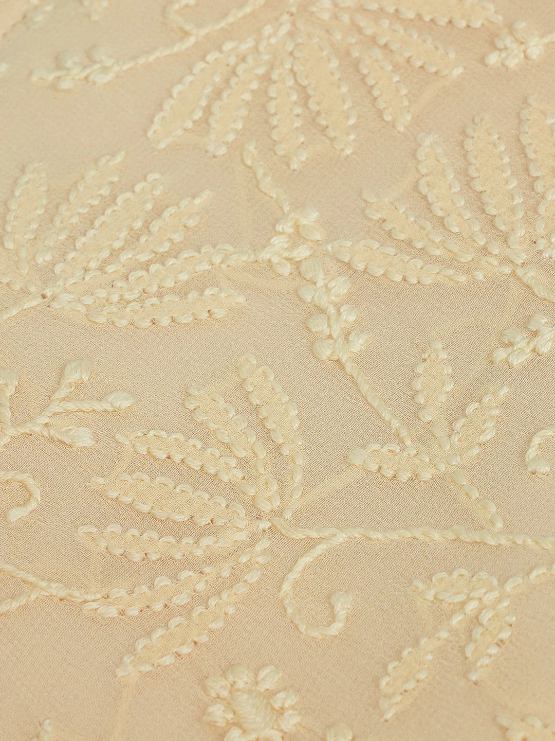 Ada Hand Embroidered Fawn Viscose Georgette Lucknowi Chikankari Pouch 01A564517