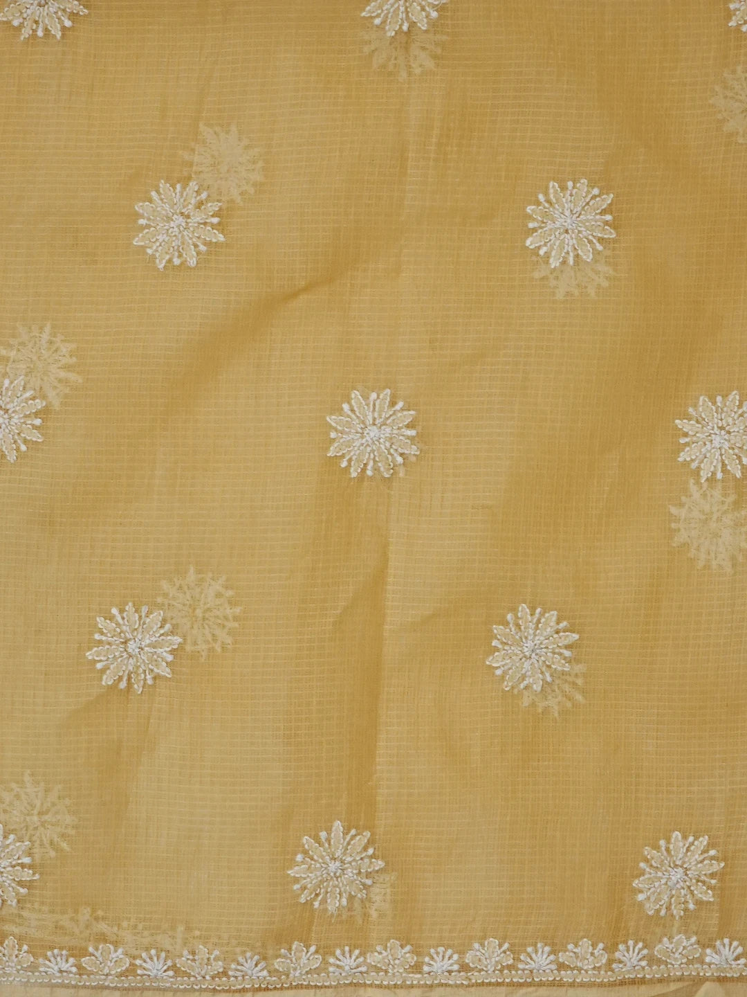 Ada Hand Embroidered Fawn Kota Lucknowi Chikankari Unstitched Kurta Dupatta Set 01A548935