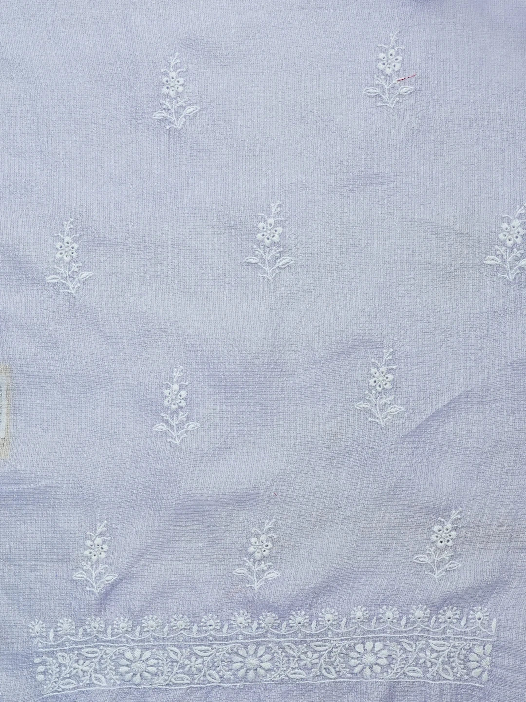 Ada Hand Embroidered Mauve Kota Silk Lucknowi Chikankari Unstitched Kurta Dupatta Set 01A580690