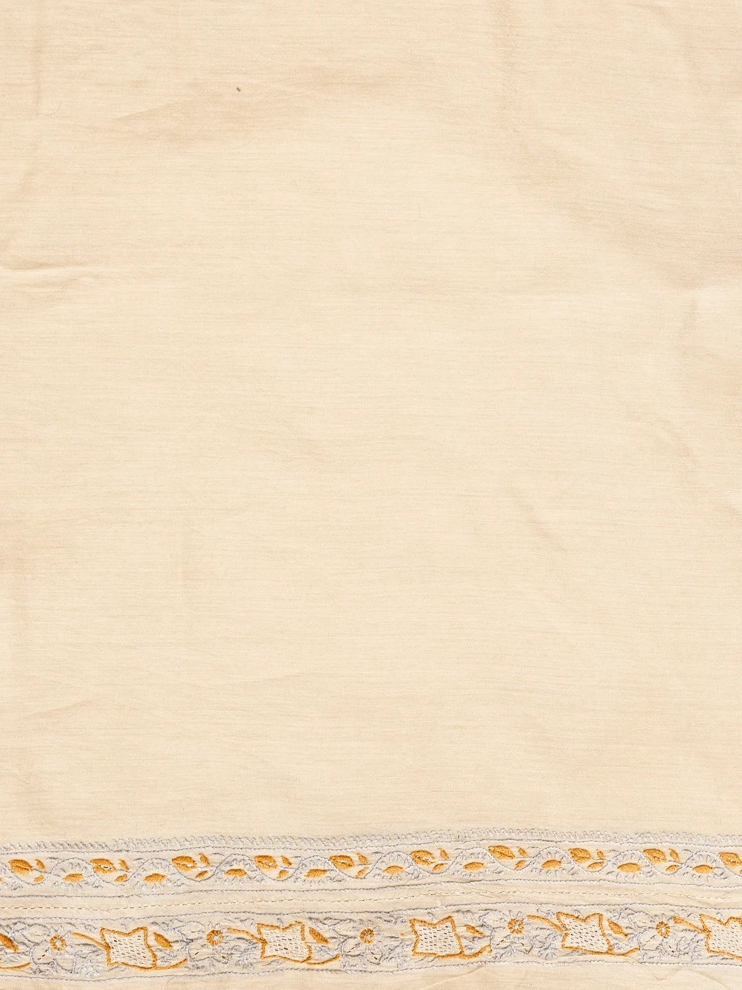 Ada Hand Embroidered Fawn Moonga Silk Lucknowi Chikankari Men's Kurta Piece 01A581229