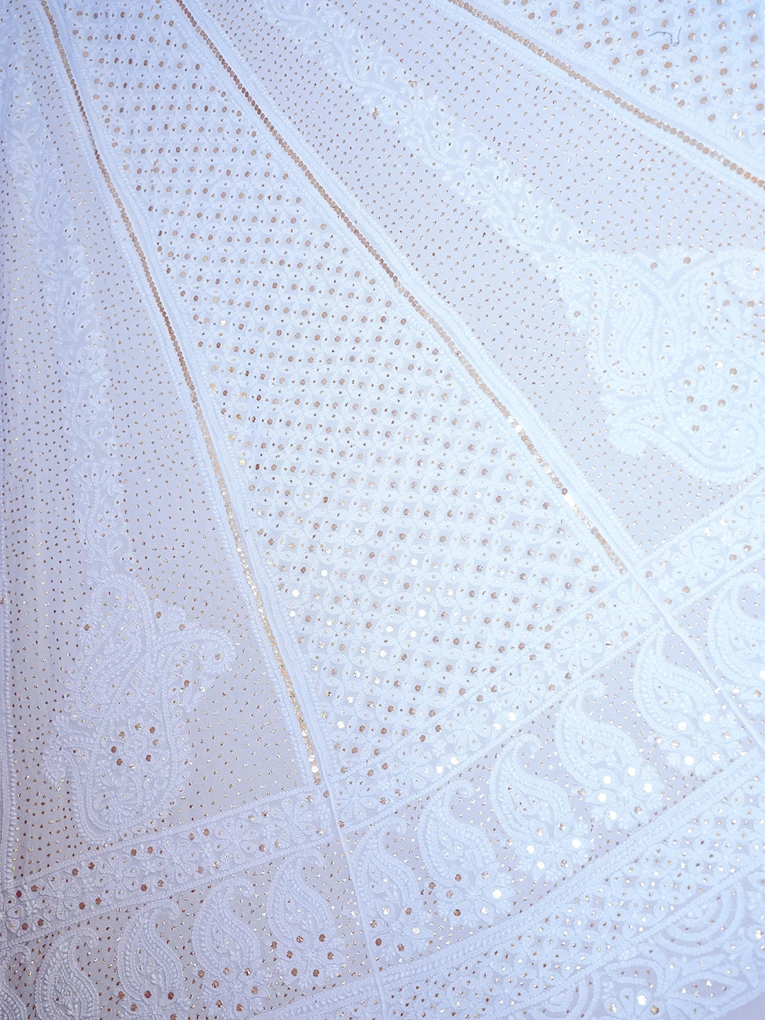 Ada Hand Embroidered Light Blue Viscose Georgette Lucknowi Chikankari Lehenga Set With Muqaish Work 01A559590