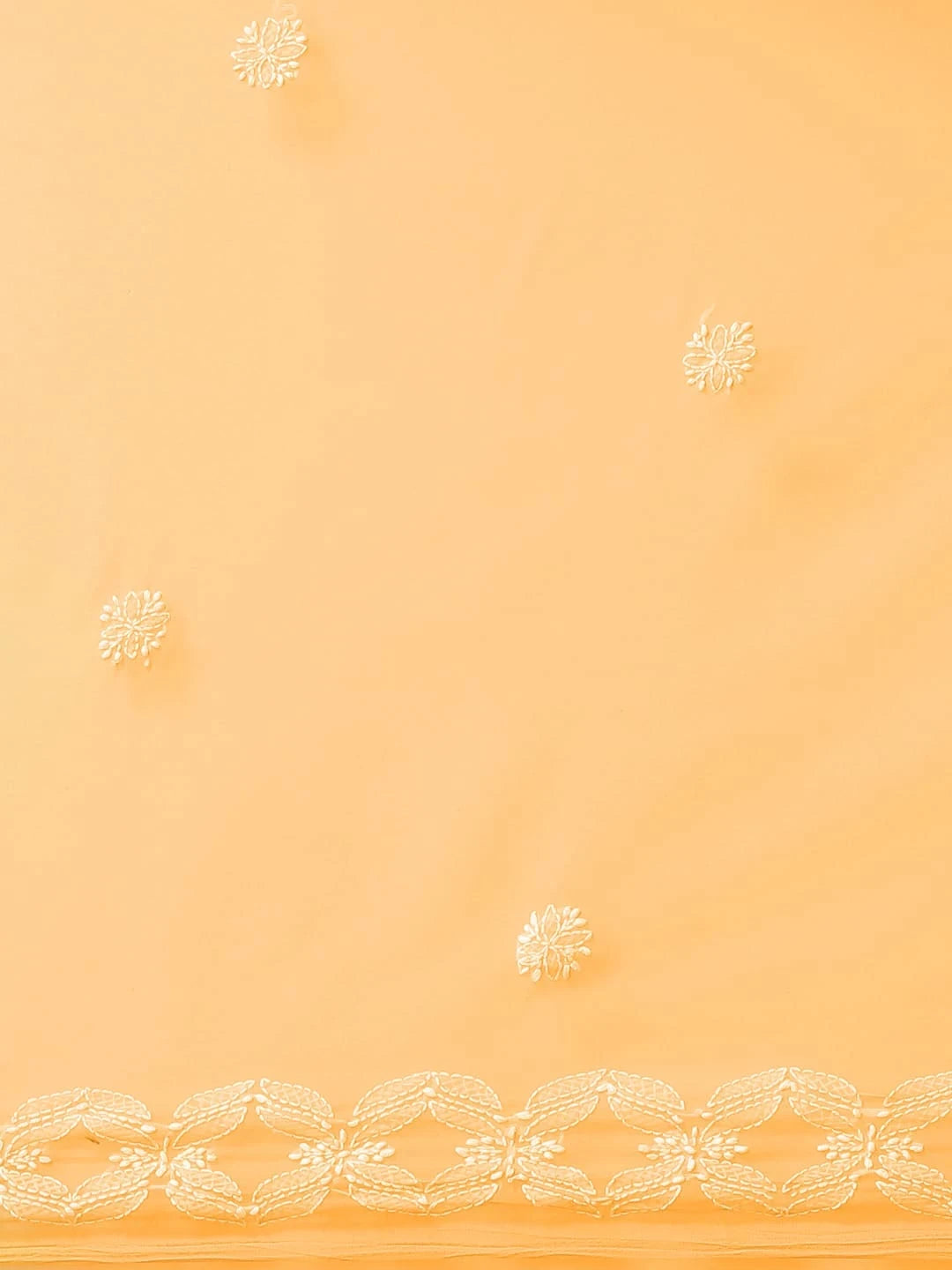 Ada Hand Embroidered Mustard Georgette Lucknowi Chikankari Saree With Blouse A130167