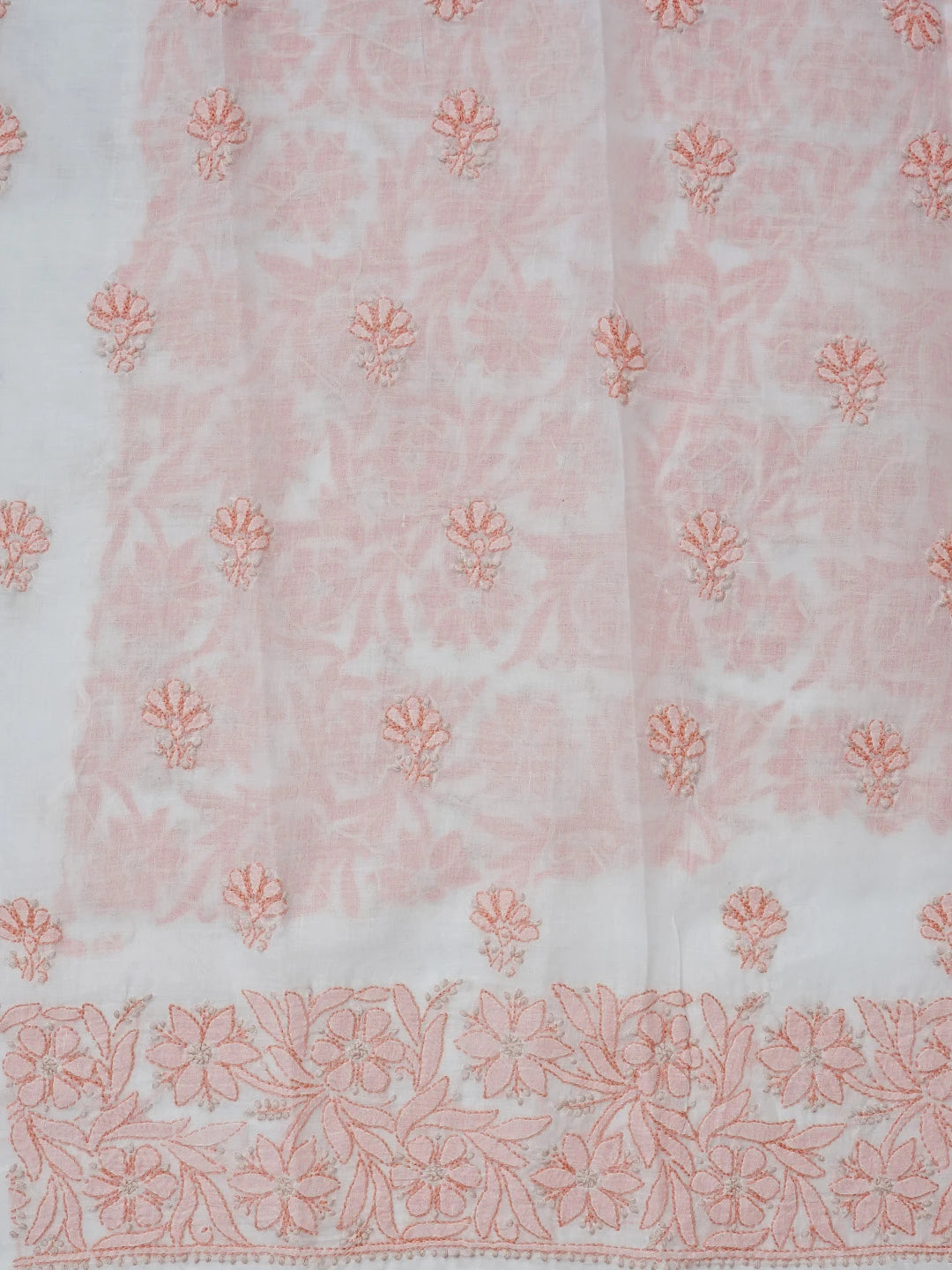 Ada Hand Embroidered White Cotton Lucknowi Chikankari Unstitched Suit Piece 01A592720