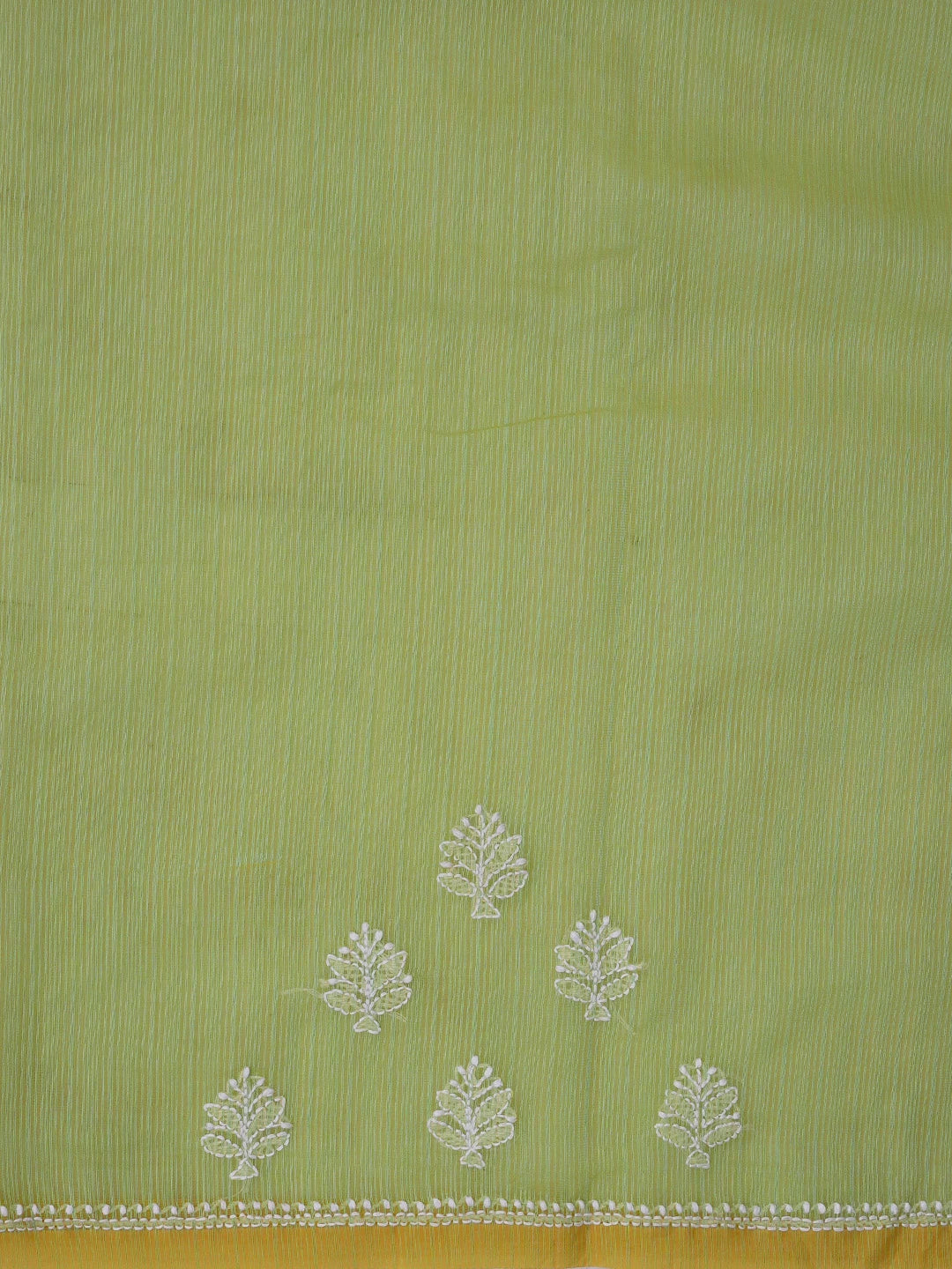 Ada Hand Embroidered Green Super Net Lucknowi Chikankari Saree With Blouse 01A592653