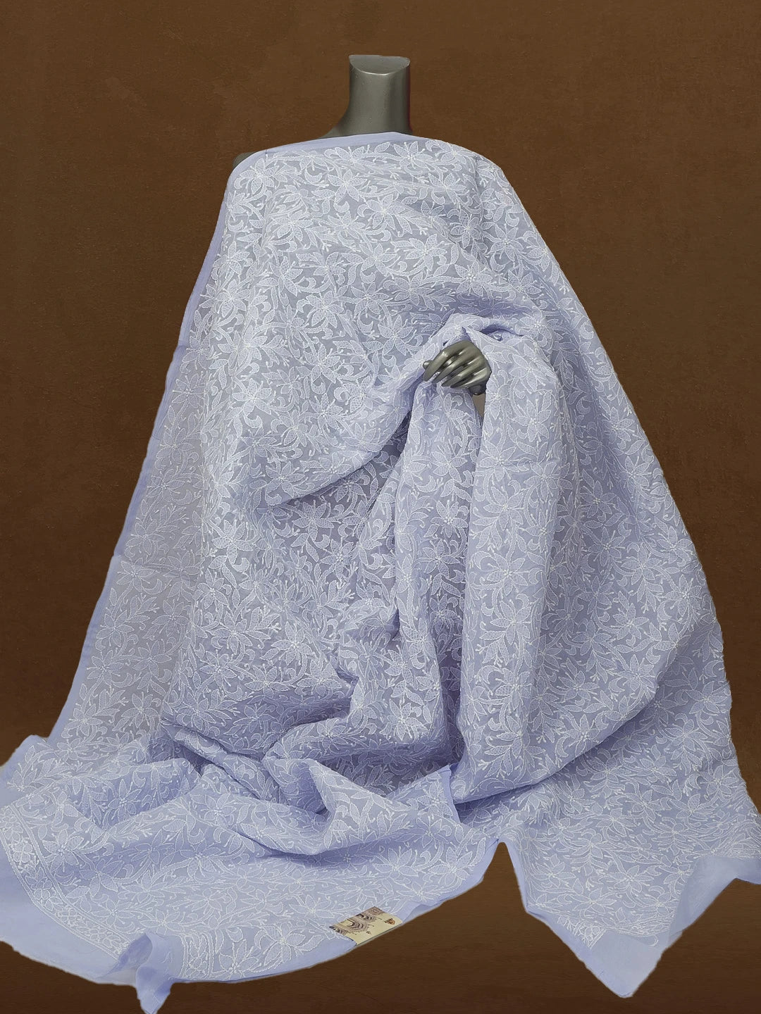 Ada Hand Embroidered Lavender Cotton Lucknowi Chikankari Dupatta 01A589457