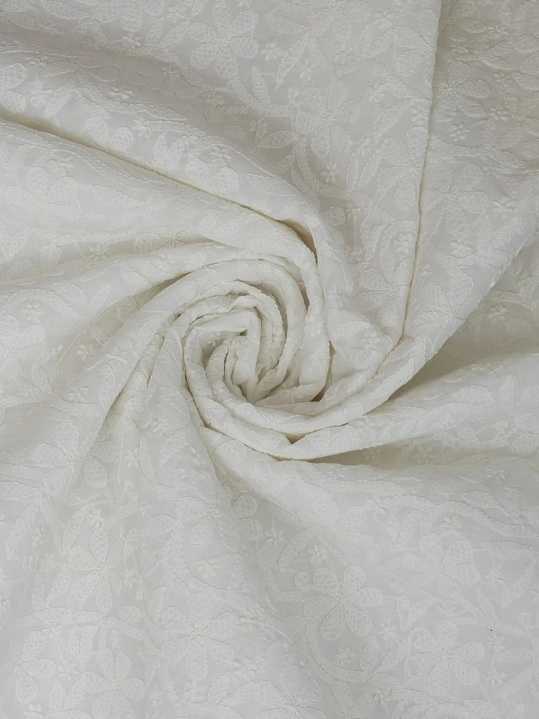 Ada Hand Embroidered White Cotton Lucknowi Chikankari Dupatta 01A589443