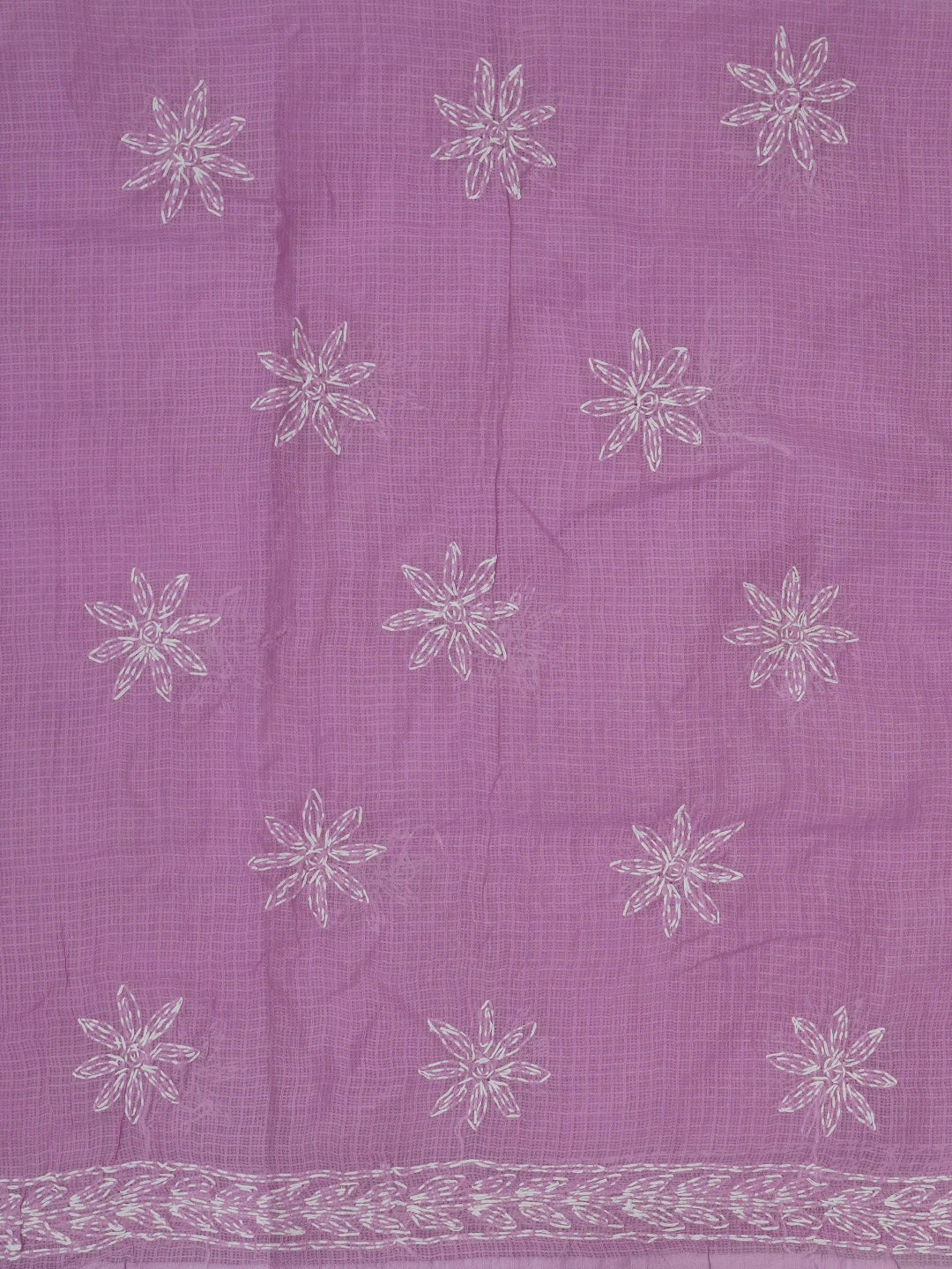 Ada Hand Embroidered Mauve Kota Lucknowi Chikankari Unstitched Kurta Dupatta Set 01A590886