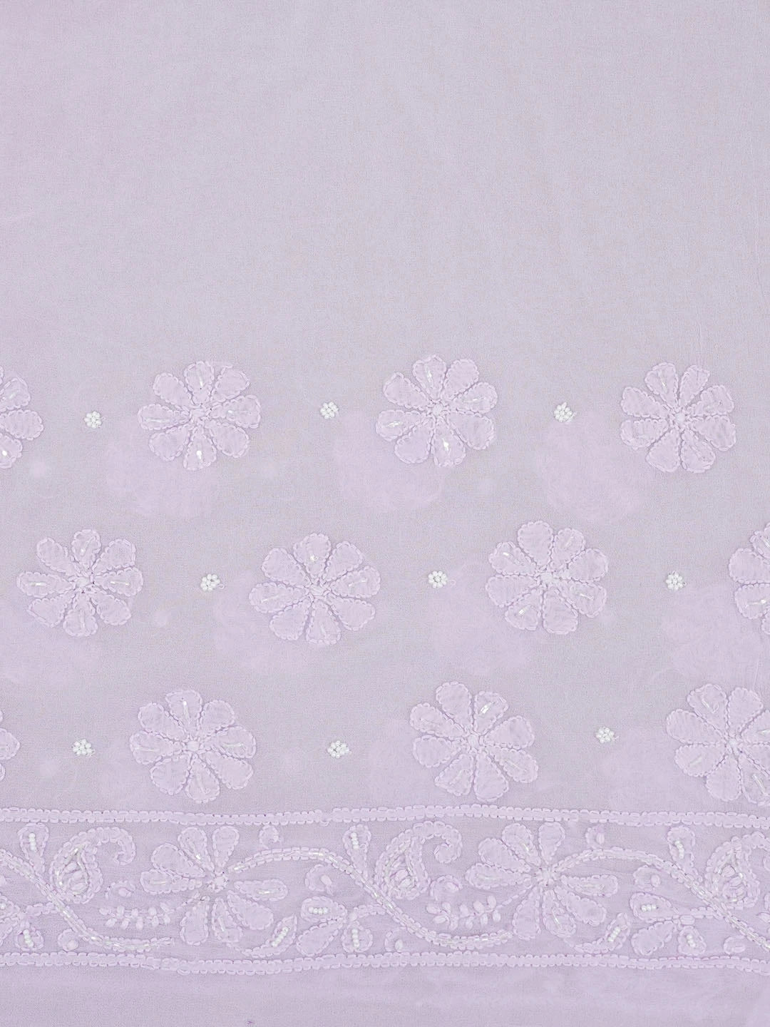 Ada Hand Embroidered Mauve Viscose Georgette Lucknowi Chikankari Saree With Blouse With Cutdana Work 01A583870