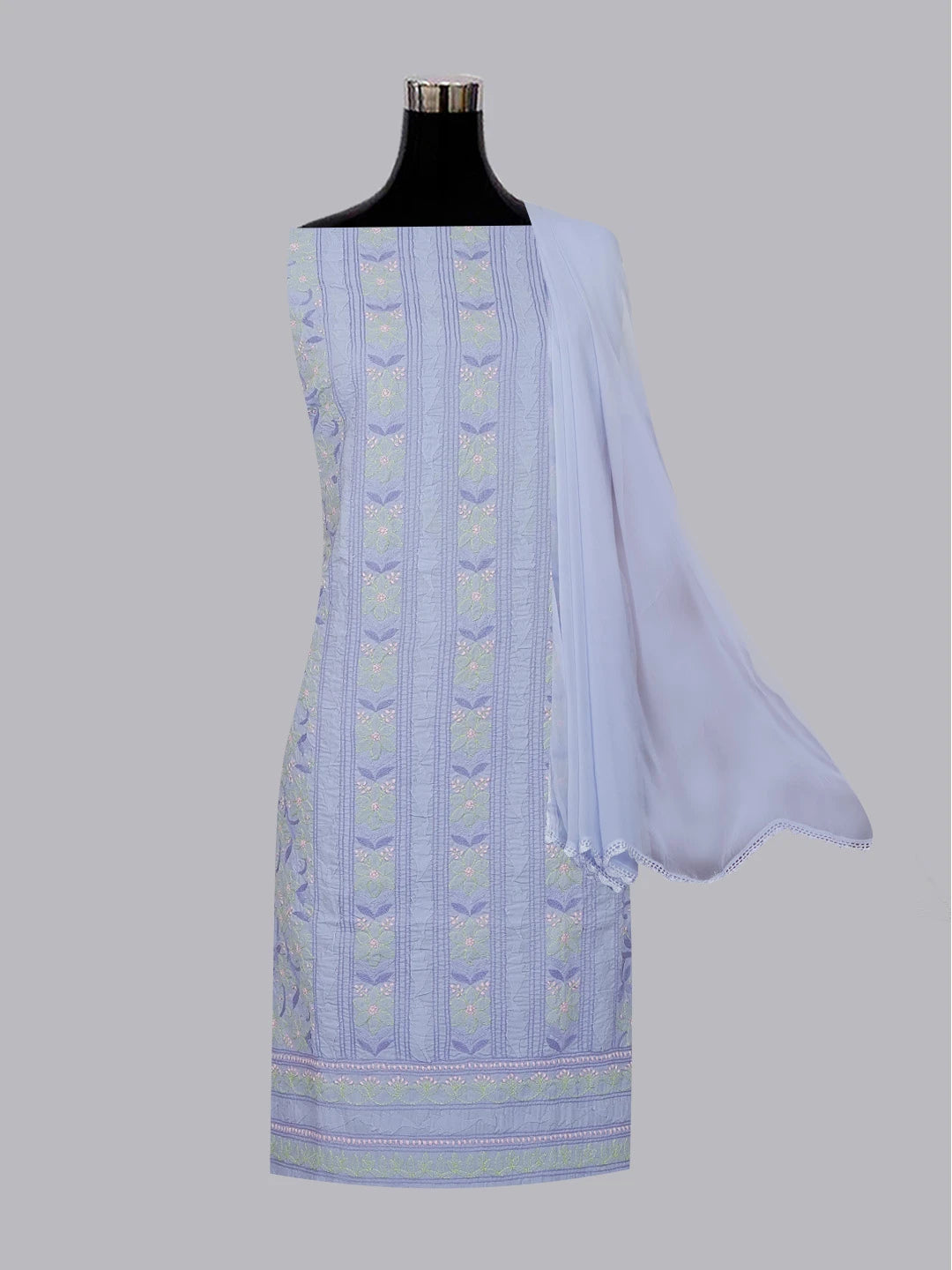Ada Hand Embroidered Mauve Cotton Lucknowi Chikankari Unstitched Suit Piece 01A596034