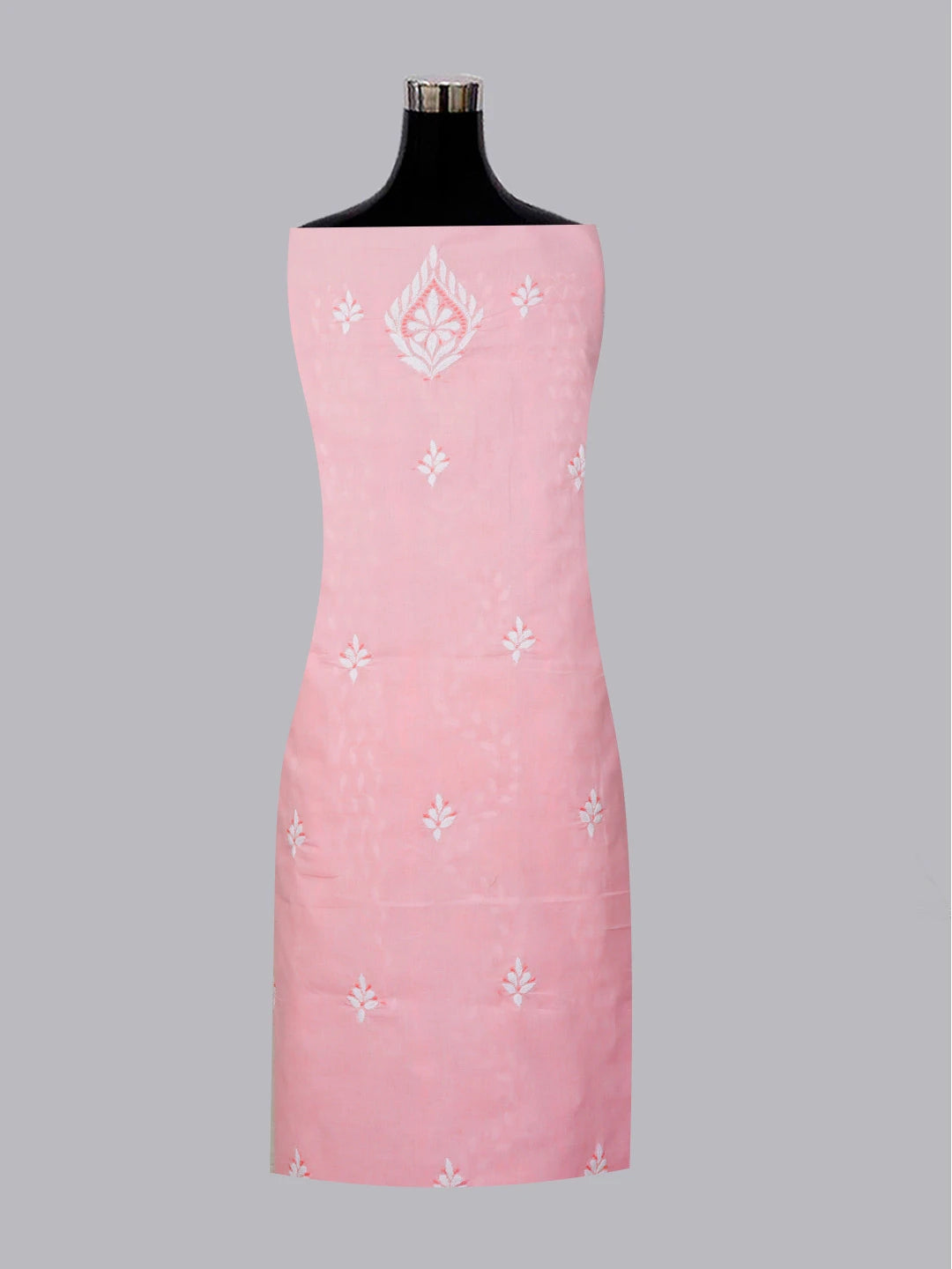 Ada Hand Embroidered Pink Cotton Lucknowi Chikankari Unstitched Suit Piece 01A596081