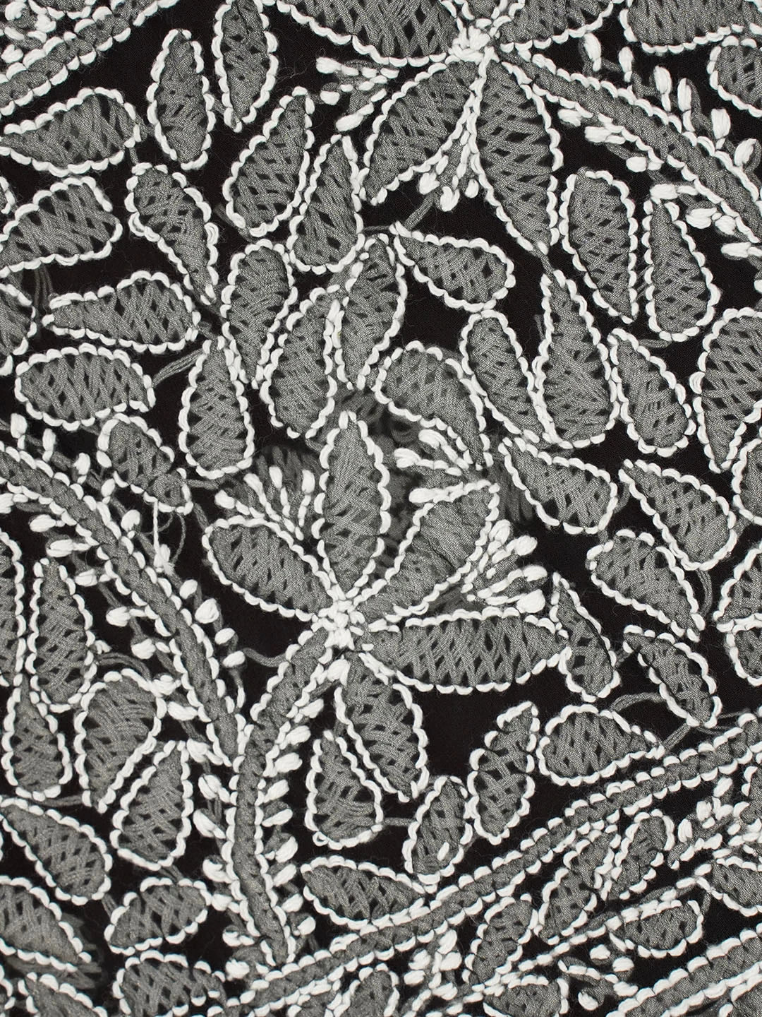 Ada Hand Embroidered Black Georgette Lucknowi Chikankari Saree With Blouse 01A569934