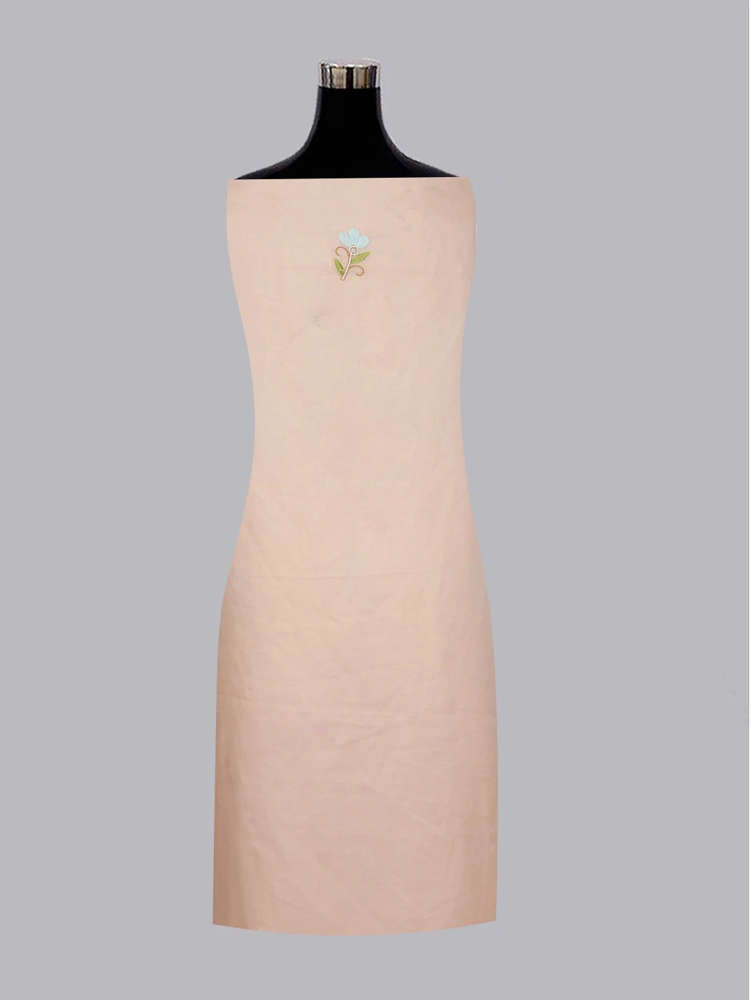 Ada Hand Embroidered Peach Organza Lucknowi Chikankari Unstitched Kurta Dupatta Set With Parsi Work 01A582331