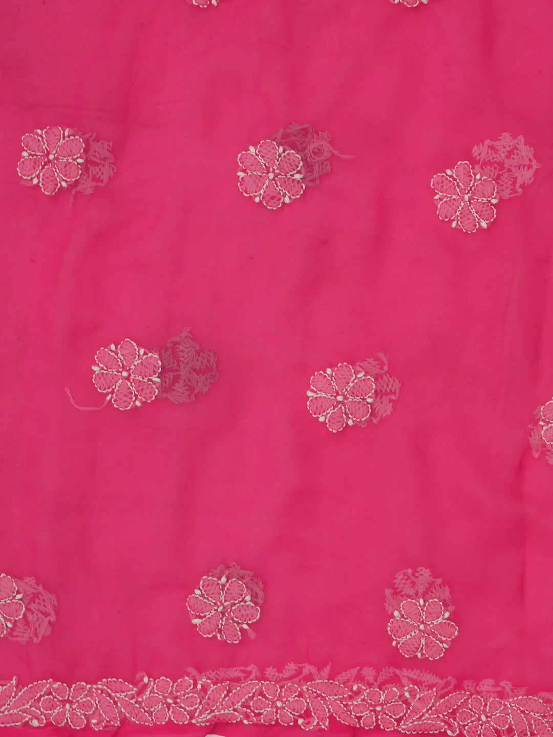 Ada Hand Embroidered Magenta Georgette Lucknowi Chikankari Unstitched Suit Piece 01A573033