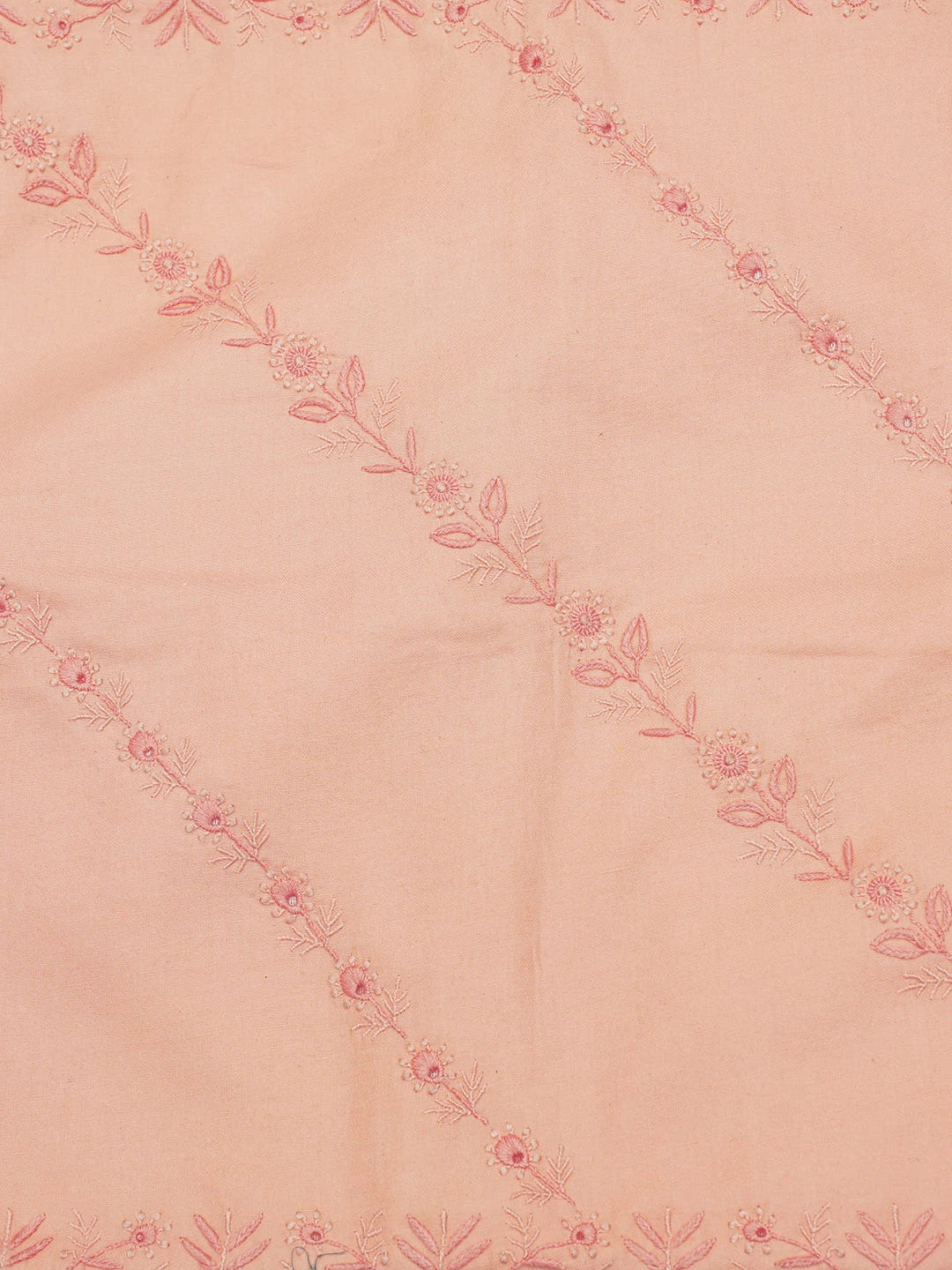 Ada Hand Embroidered Peach Pink Silk Lucknowi Chikankari Cushion Cover 01A168132
