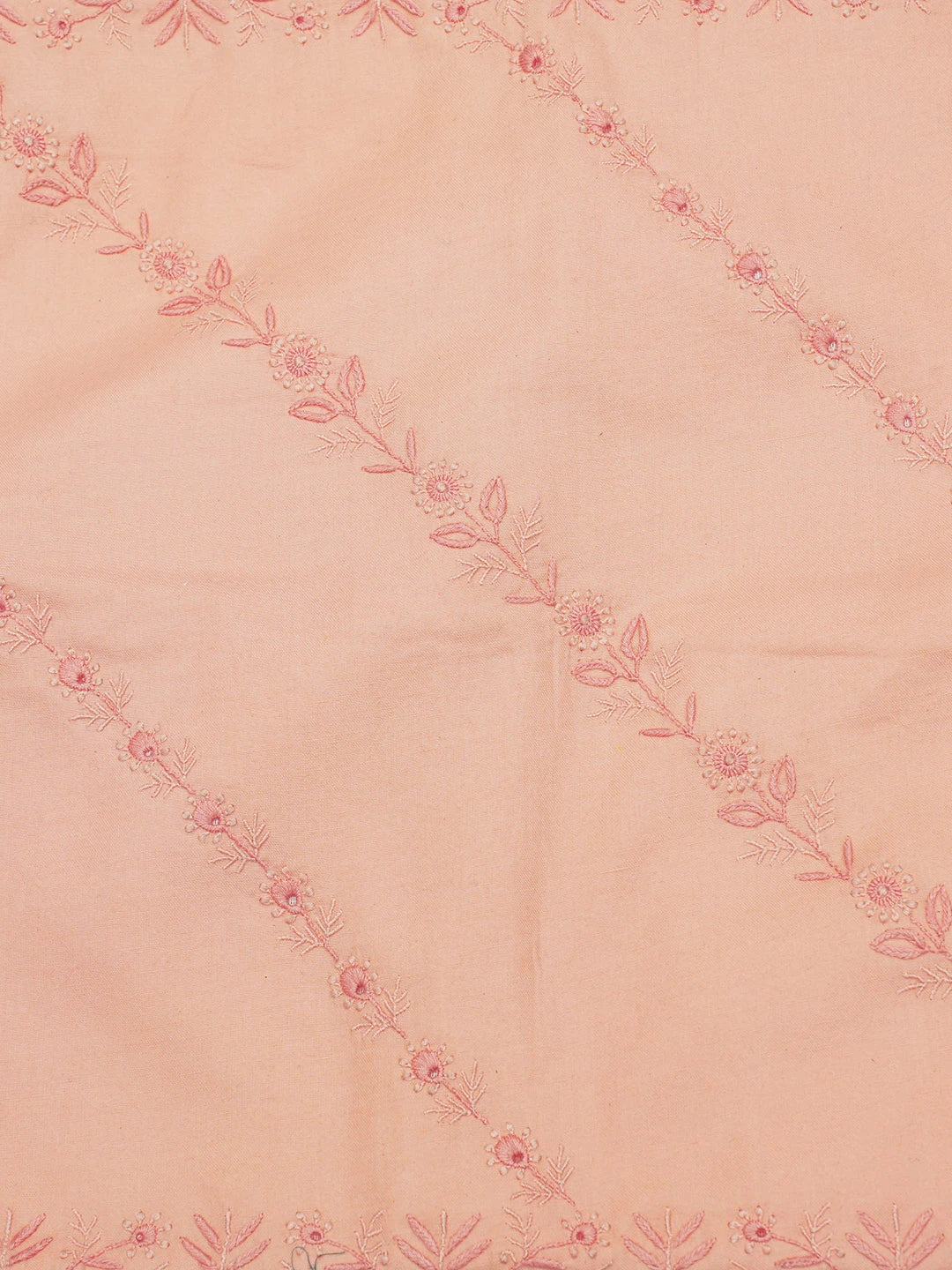 Ada Hand Embroidered Peach Pink Silk Lucknowi Chikankari Cushion Cover 01A168132