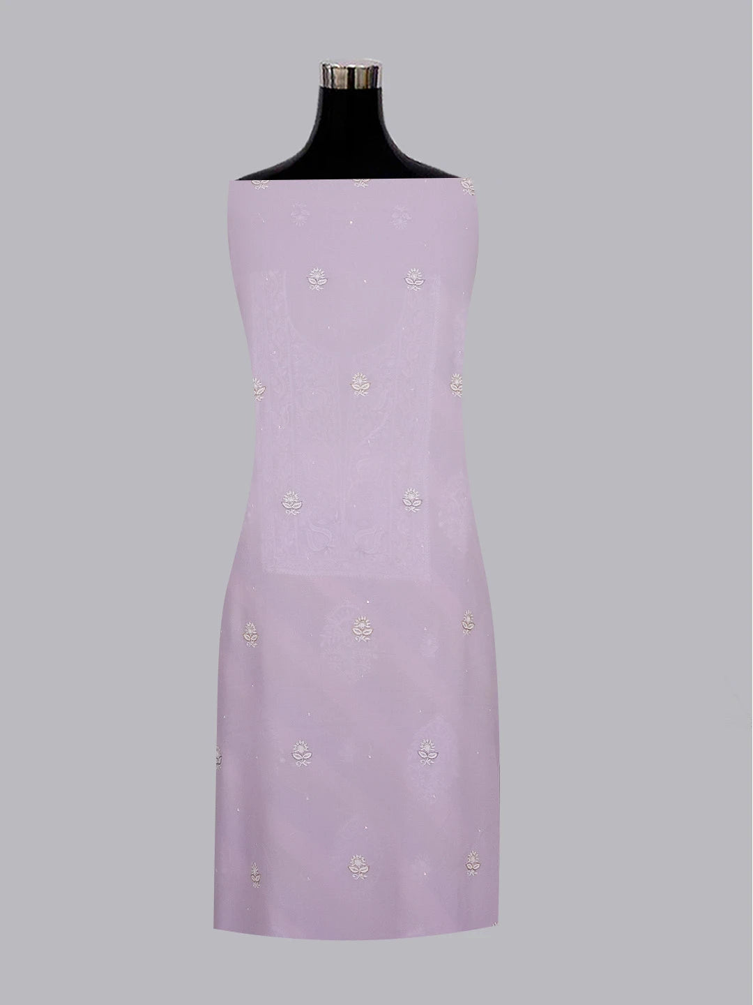 Ada Hand Embroidered Mauve Pure Georgette Lucknowi Chikankari Unstitched Kurta Dupatta Set With Cutdana and Sequinned Work 01A545895