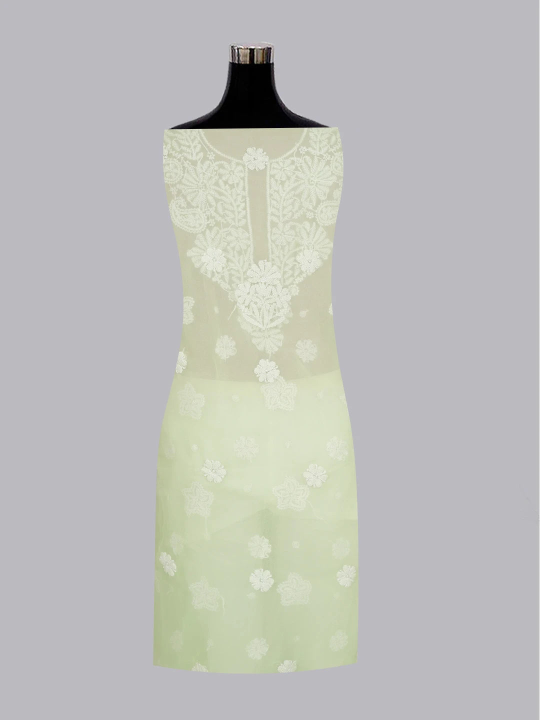 Ada Hand Embroidered Sea Green Georgette Lucknowi Chikankari Unstitched Suit Piece 01A573035
