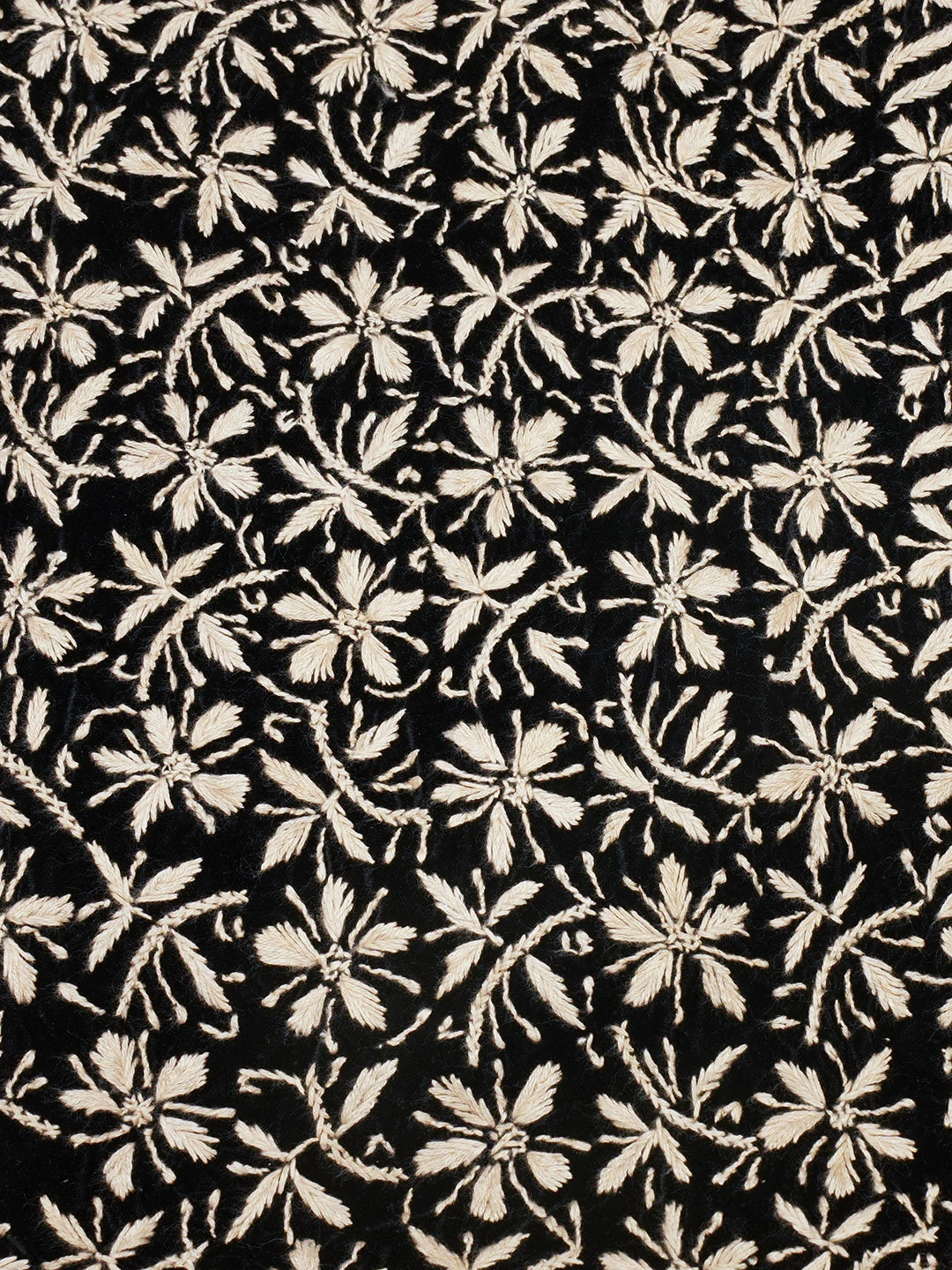 Ada Hand Embroidered Black Velvet Lucknowi Chikankari Cushion Cover 01A602101