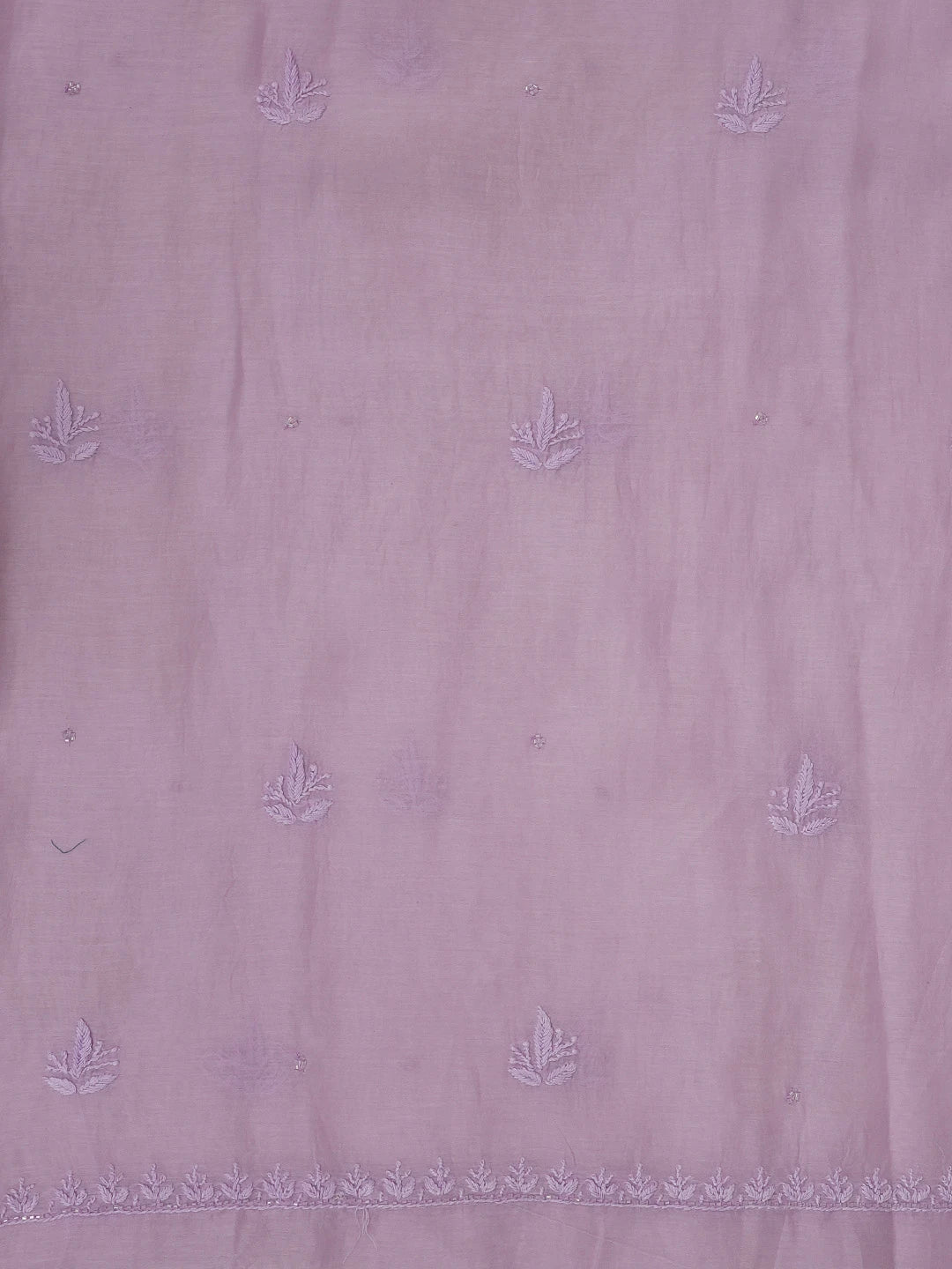 Ada Hand Embroidered Lavender Chanderi Lucknowi Chikankari Unstitched Kurta Dupatta Set With Sequinned and Cutdana Work 01A598601