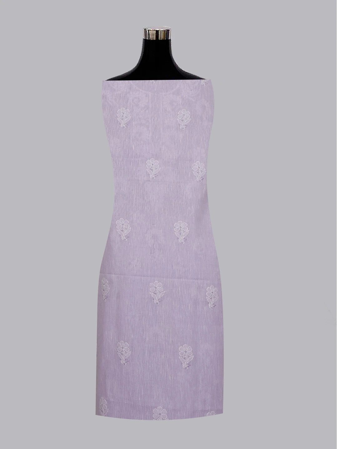 Ada Hand Embroidered Lavender Linen Lucknowi Chikankari Unstitched Suit Set 01A574247