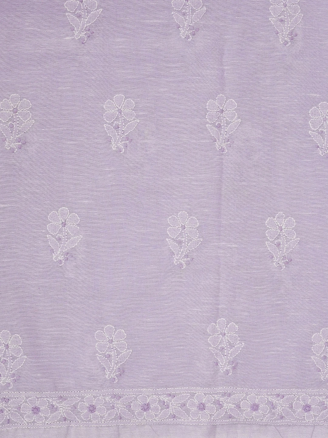 Ada Hand Embroidered Lavender Linen Lucknowi Chikankari Unstitched Suit Set 01A574247