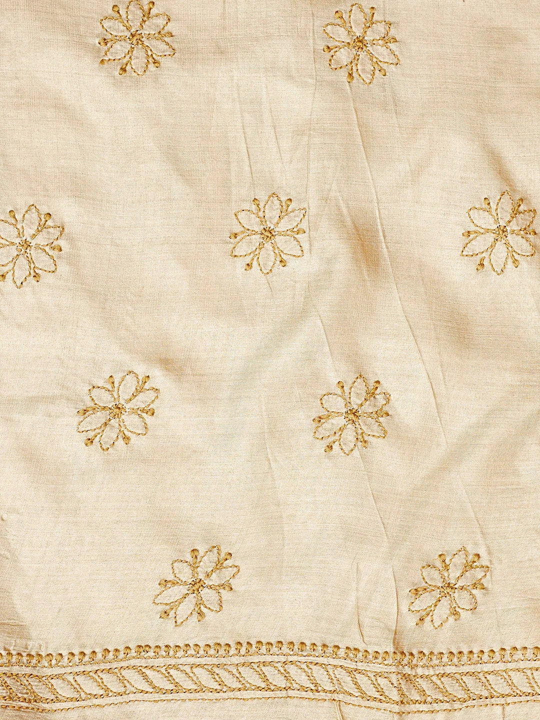 Ada Hand Embroidered Fawn Silk Lucknowi Chikankari Unstitched Suit Piece 01A604487