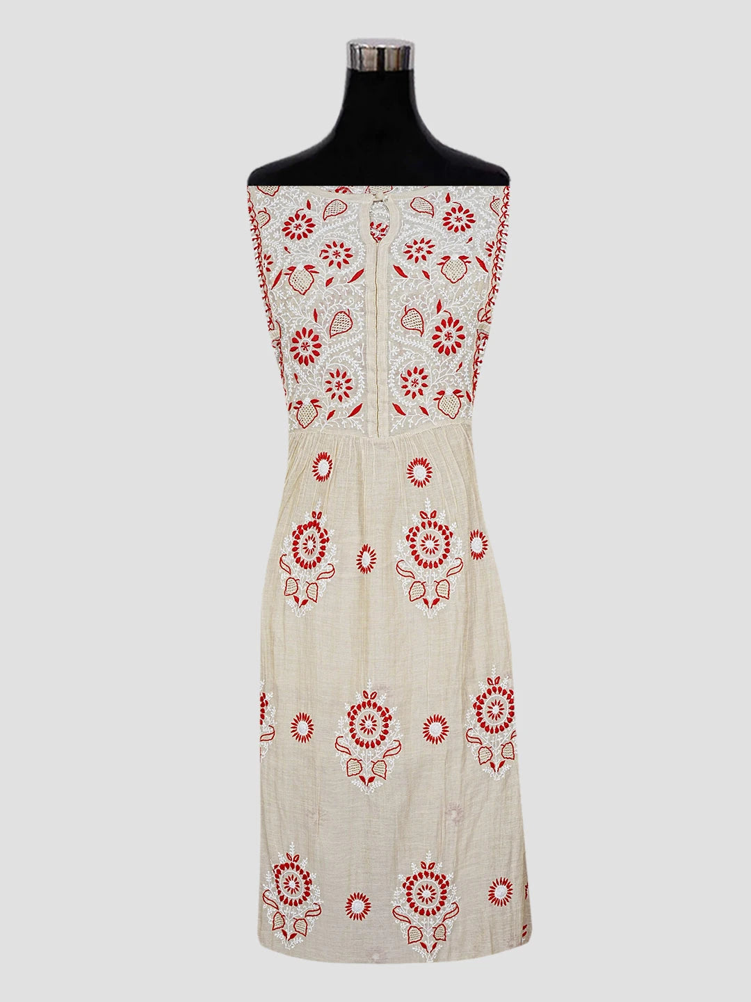 Ada Hand Embroidered Almond Brown Tissue Lucknowi Chikankari Semi-stitched Kurta Dupatta Set 01A564057