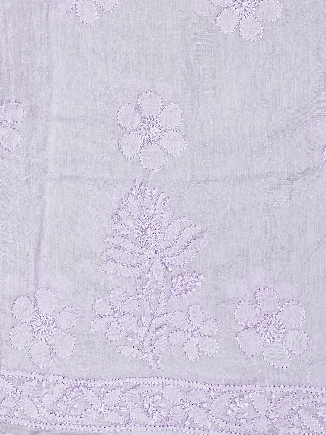 Ada Hand Embroidered Lavender Muslin Lucknowi Chikankari Unstitched Kurta Dupatta Set 01A584916