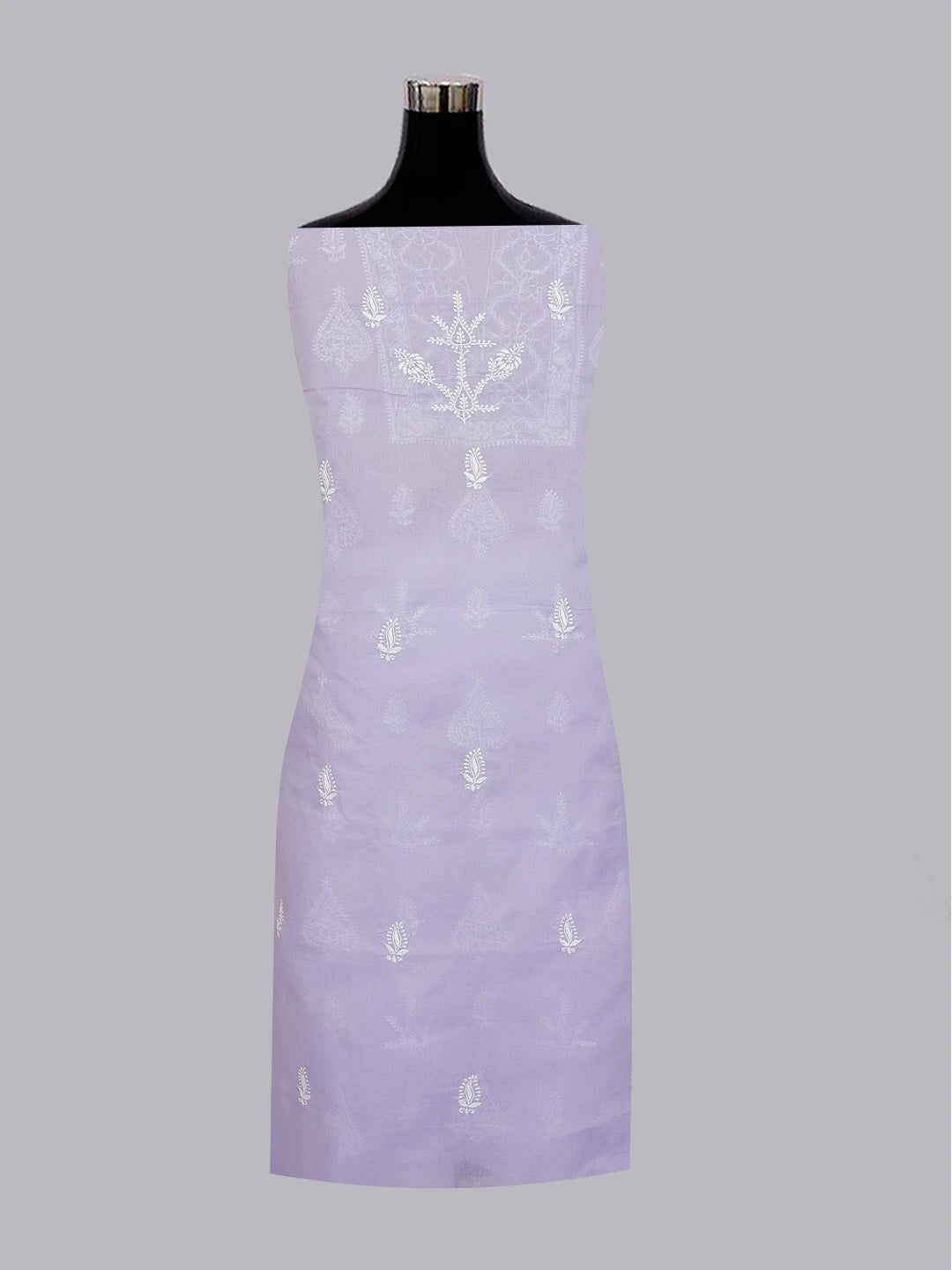 Ada Hand Embroidered Mauve Cotton Lucknowi Chikankari Unstitched Suit Set 01A595937